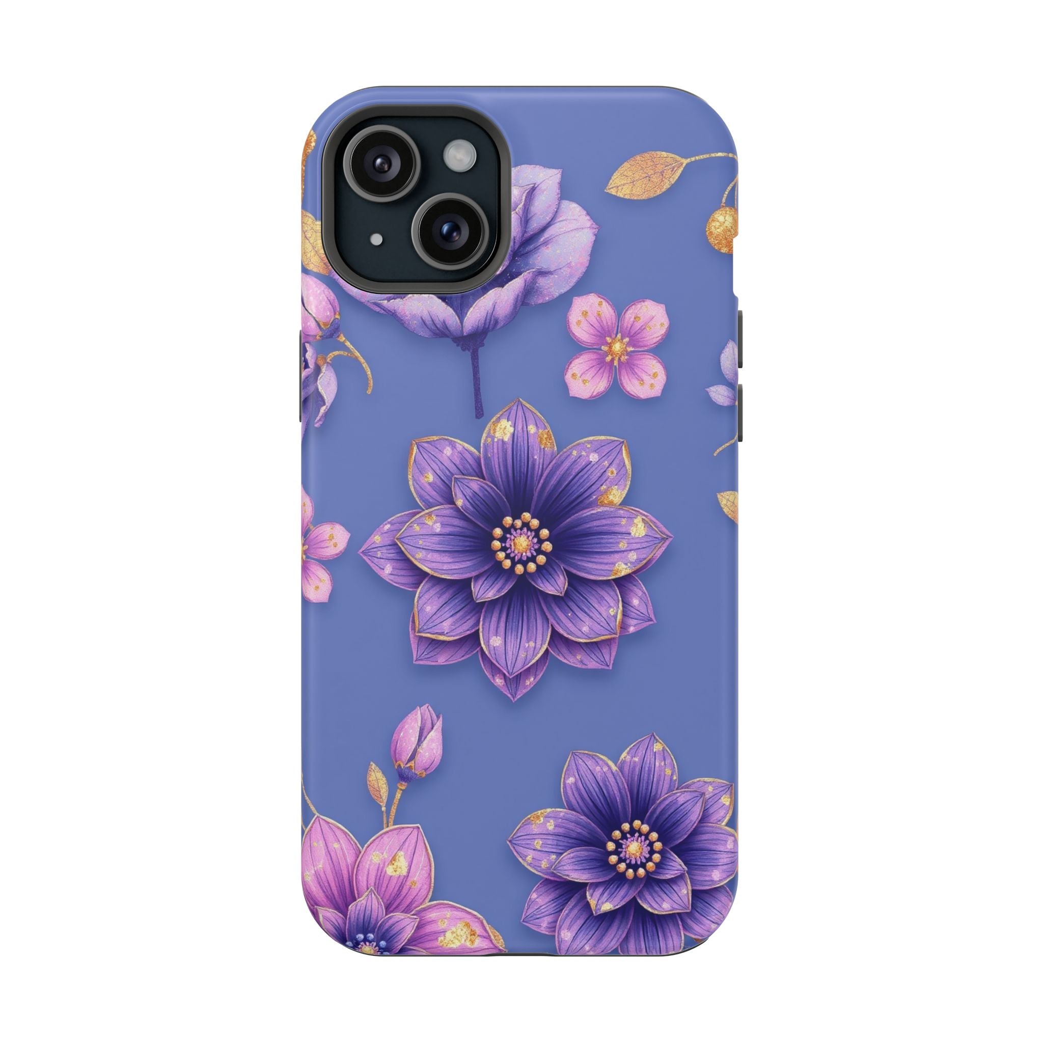 iPhone Indigo And Violet Floral Gold Foil Slim iPhone Everyday Designer · iPhone