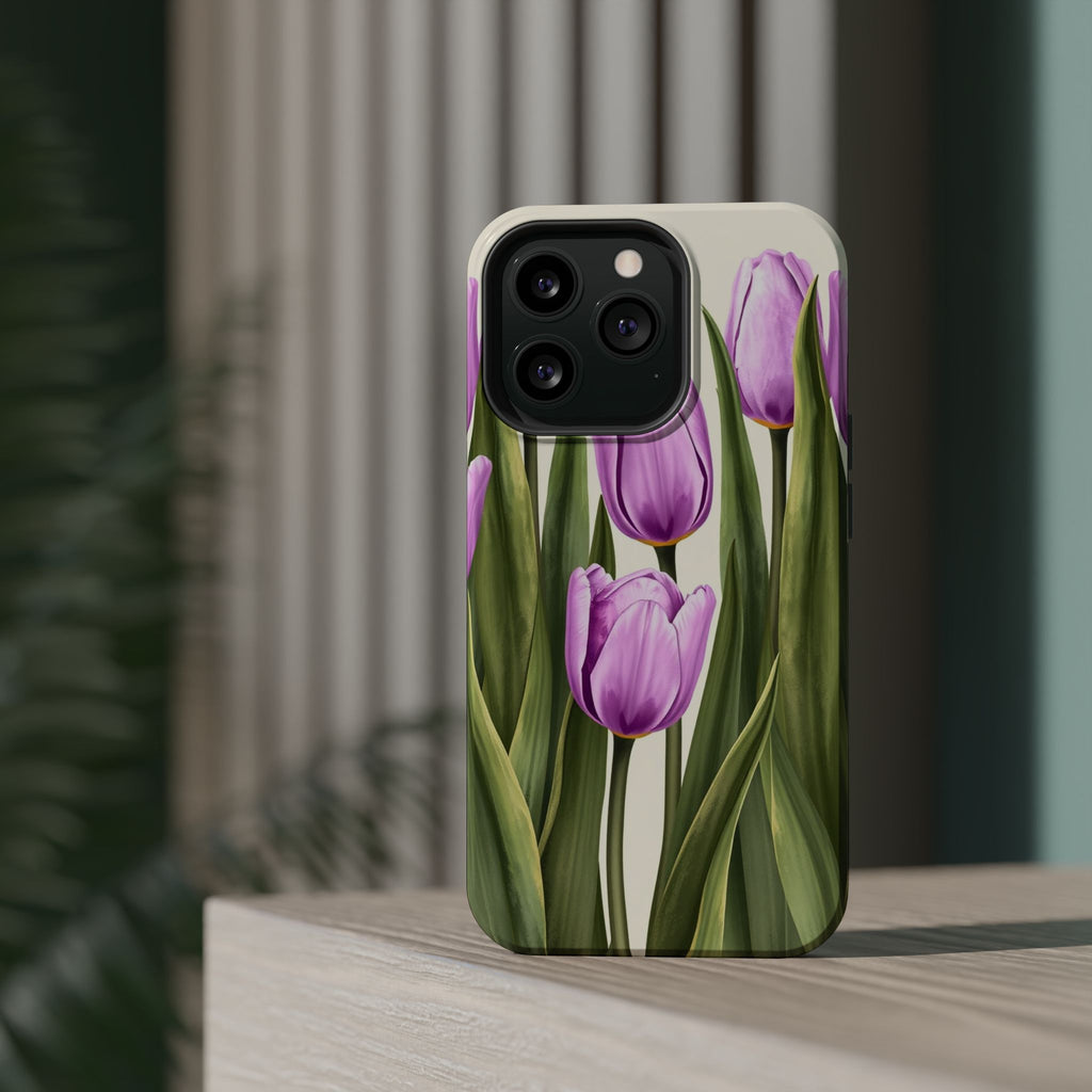 iPhone Tulip Row Electric Art 14 Bold Modern Everyday Snap Case · iPhone Case