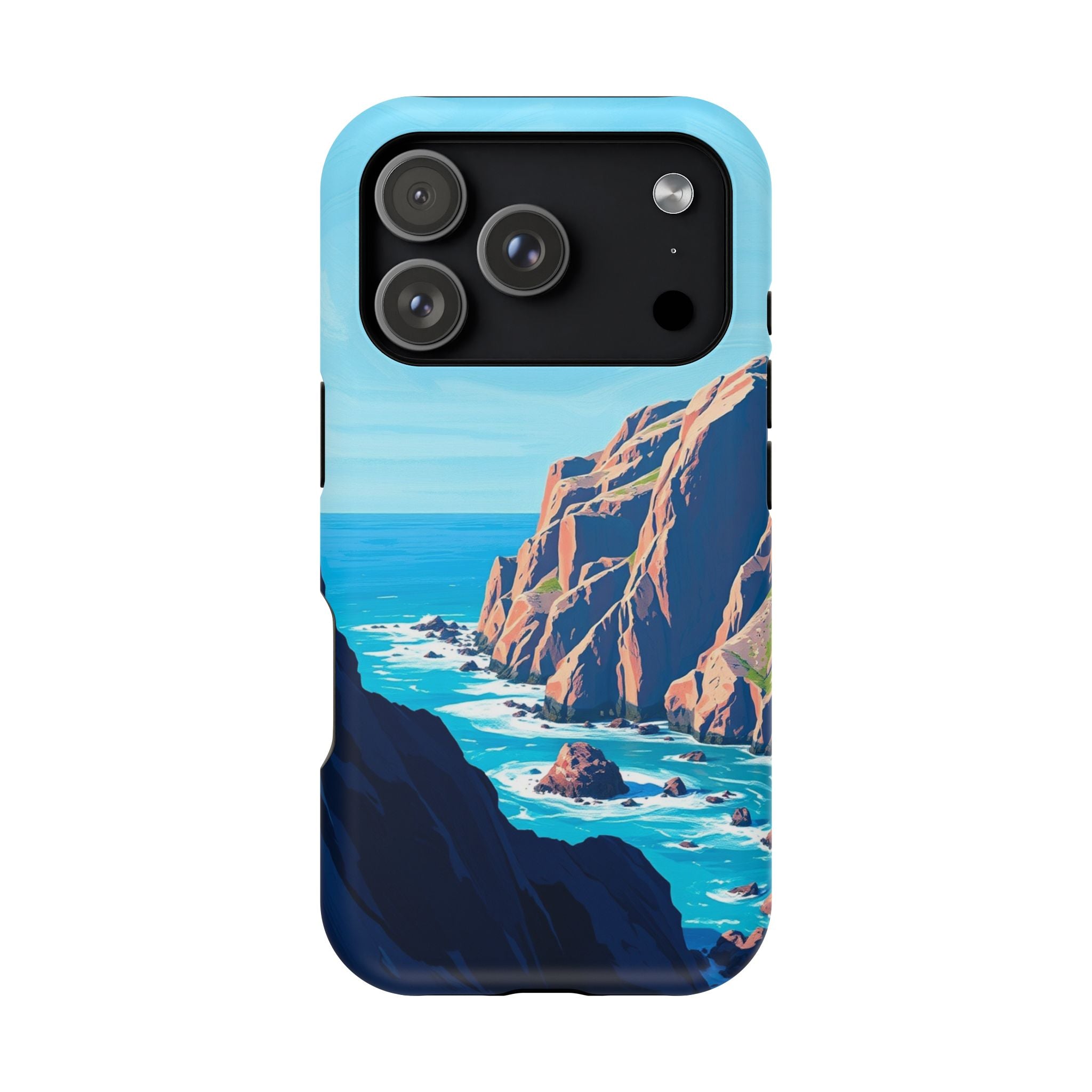 iPhone Rocky Coastline Oil Painting Impressionist iPhone Clean Minimal · iPhone
