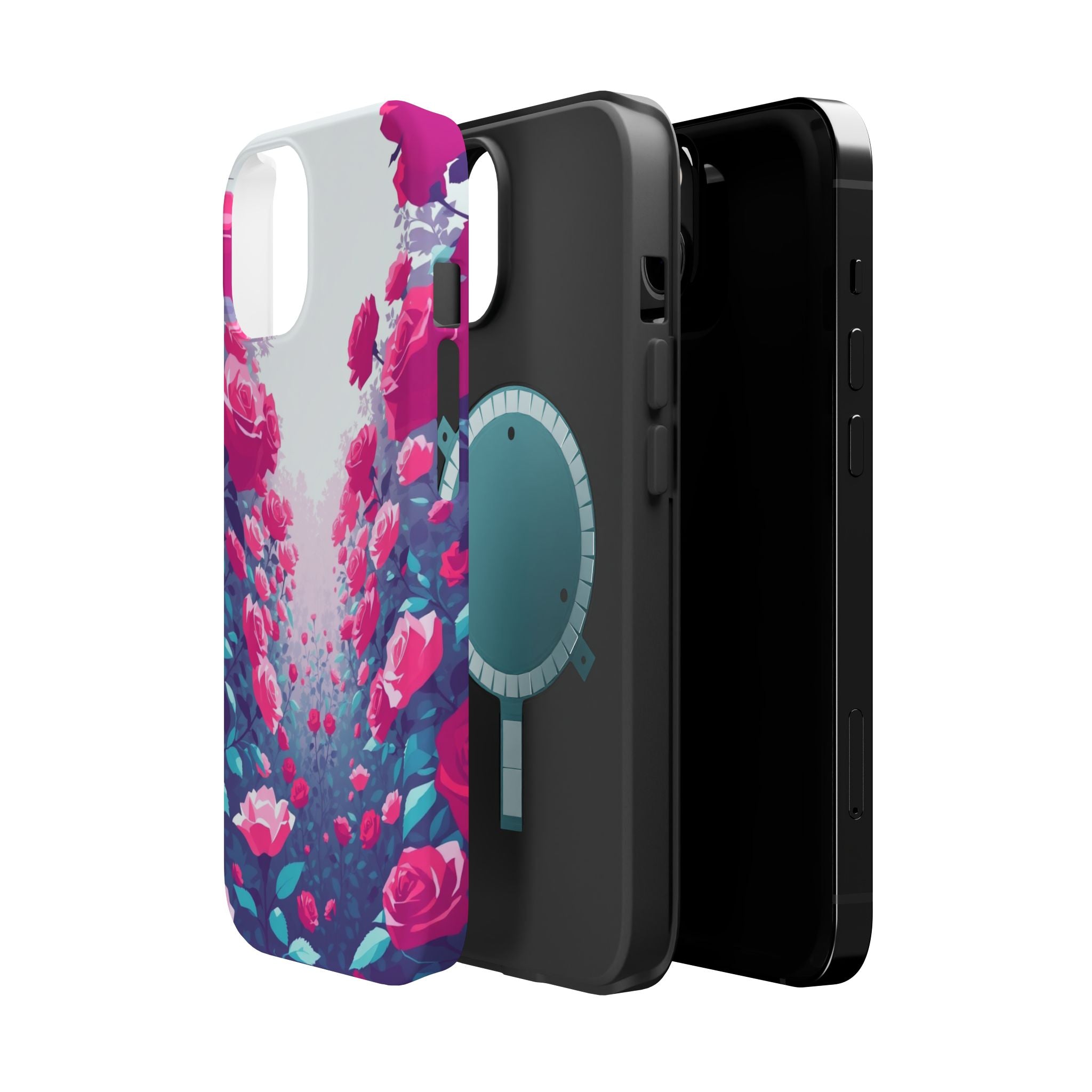 iPhone Cyan And Magenta Rose Garden Slim Everyday Designer Case · iPhone Case