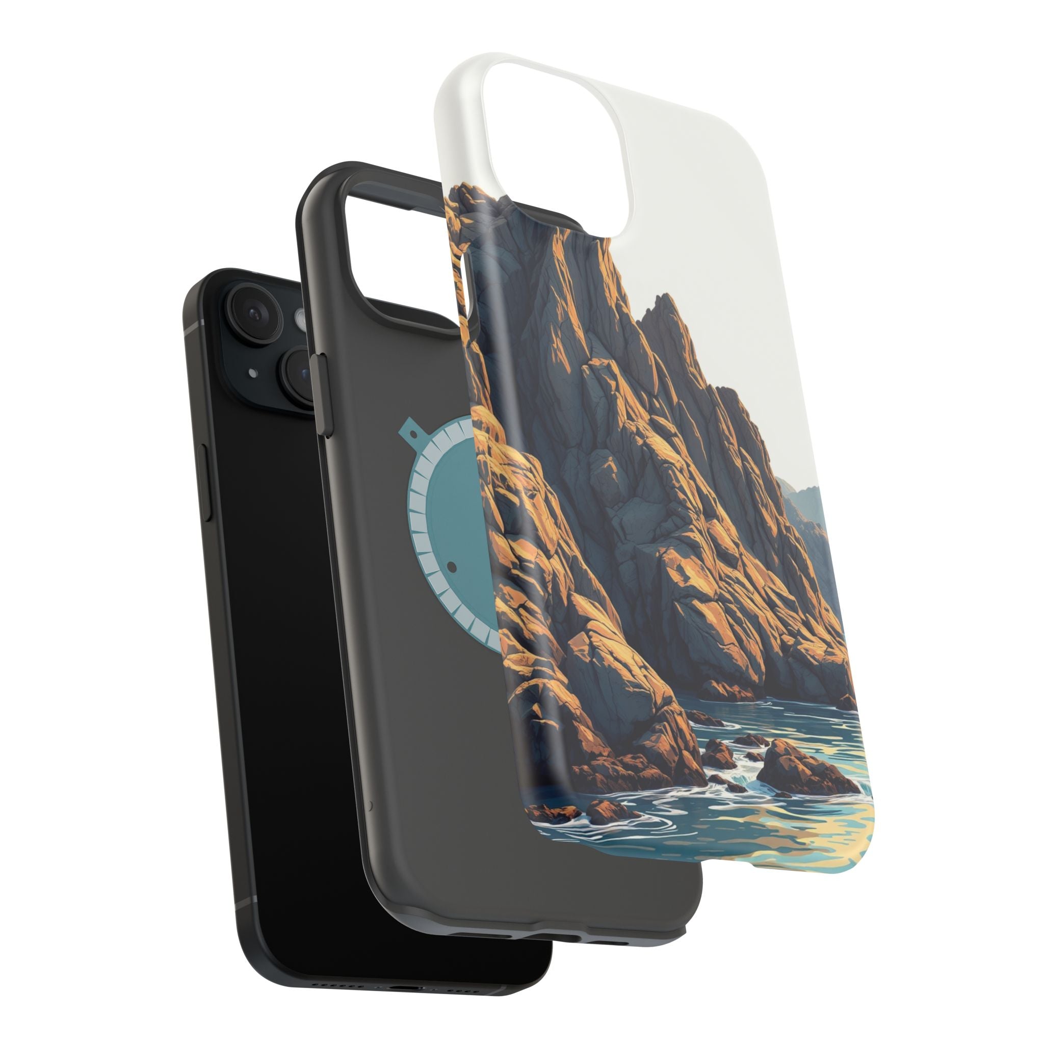 iPhone Mustard And Rust Rocky Coastline Slim Everyday iPhone Designer · iPhone C
