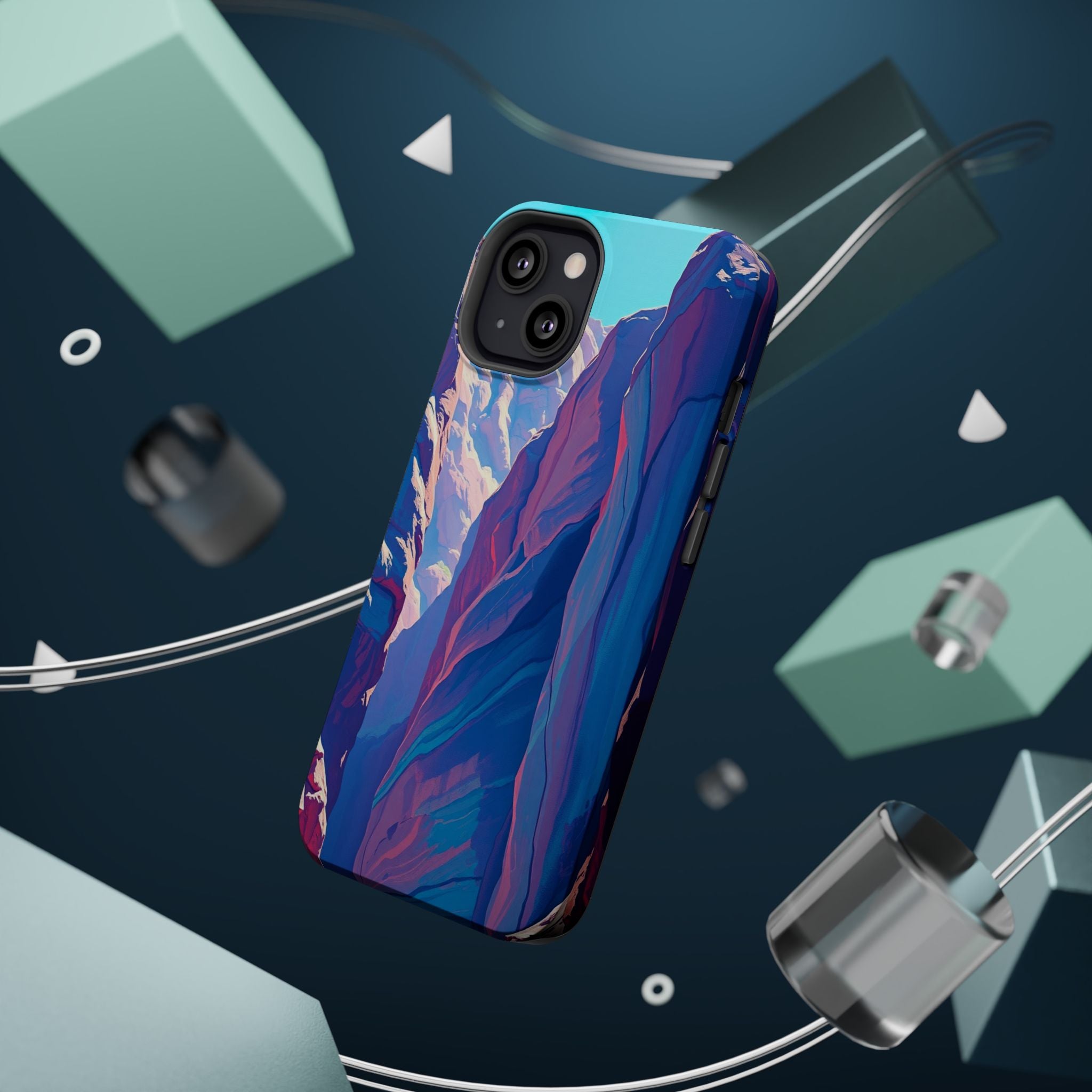 iPhone Cyan And Magenta Canyon Wall Slim Everyday Designer Case · iPhone Case