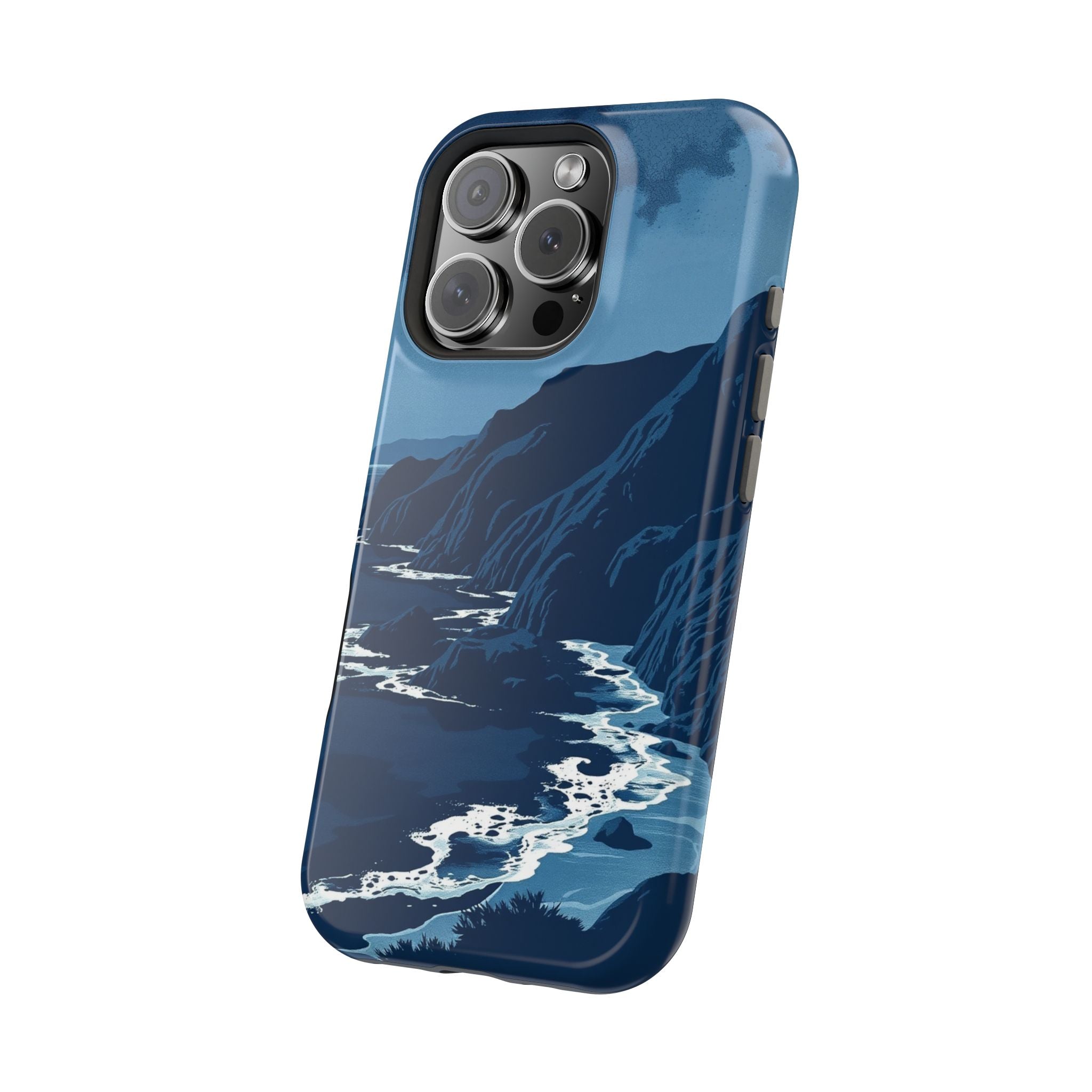 iPhone Midnight Blue And Silver Hibiscus Coast Carry Case Slim Snap Case · iPhon