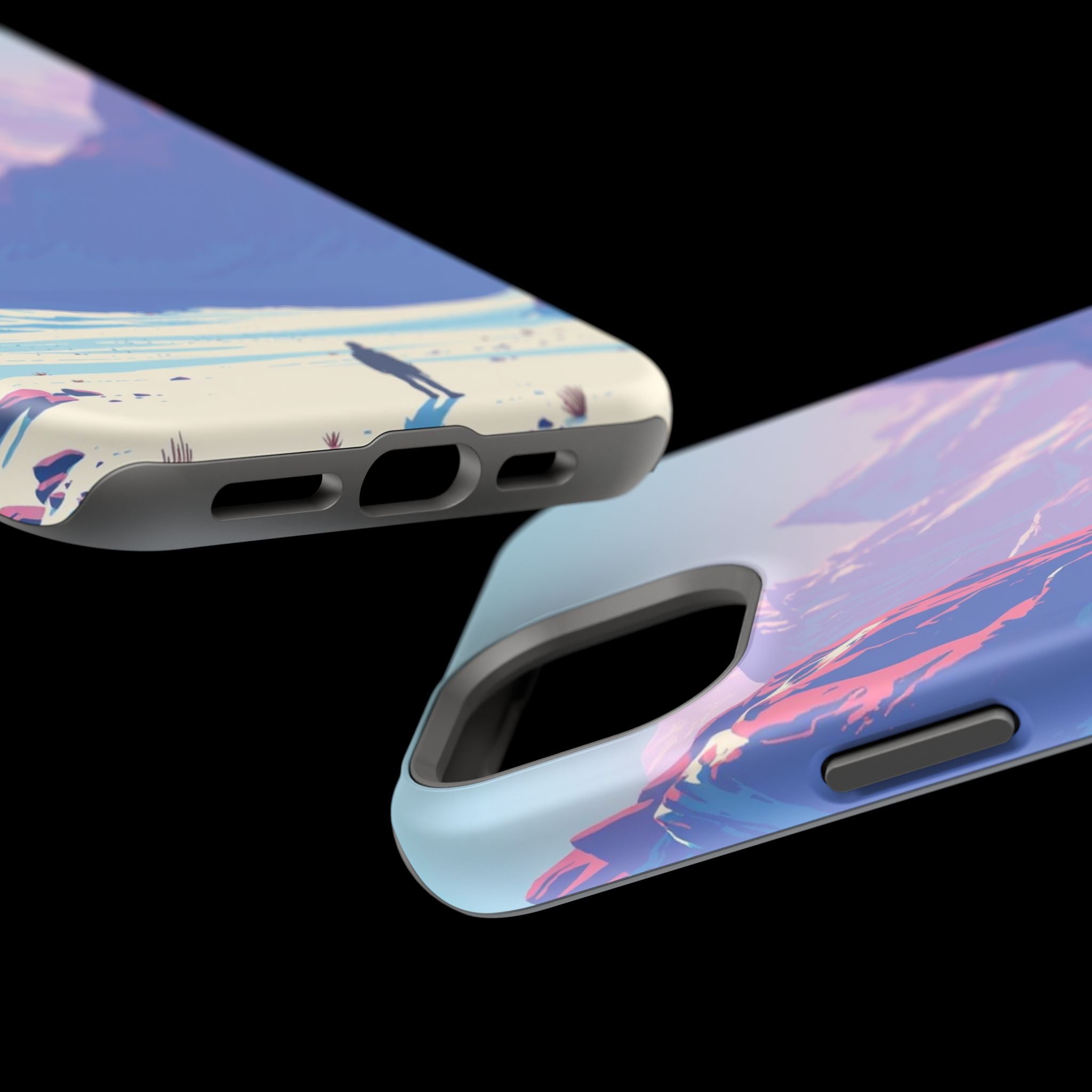 iPhone Cyan And Magenta Tundra Expanse Slim Everyday Designer Case · iPhone Case