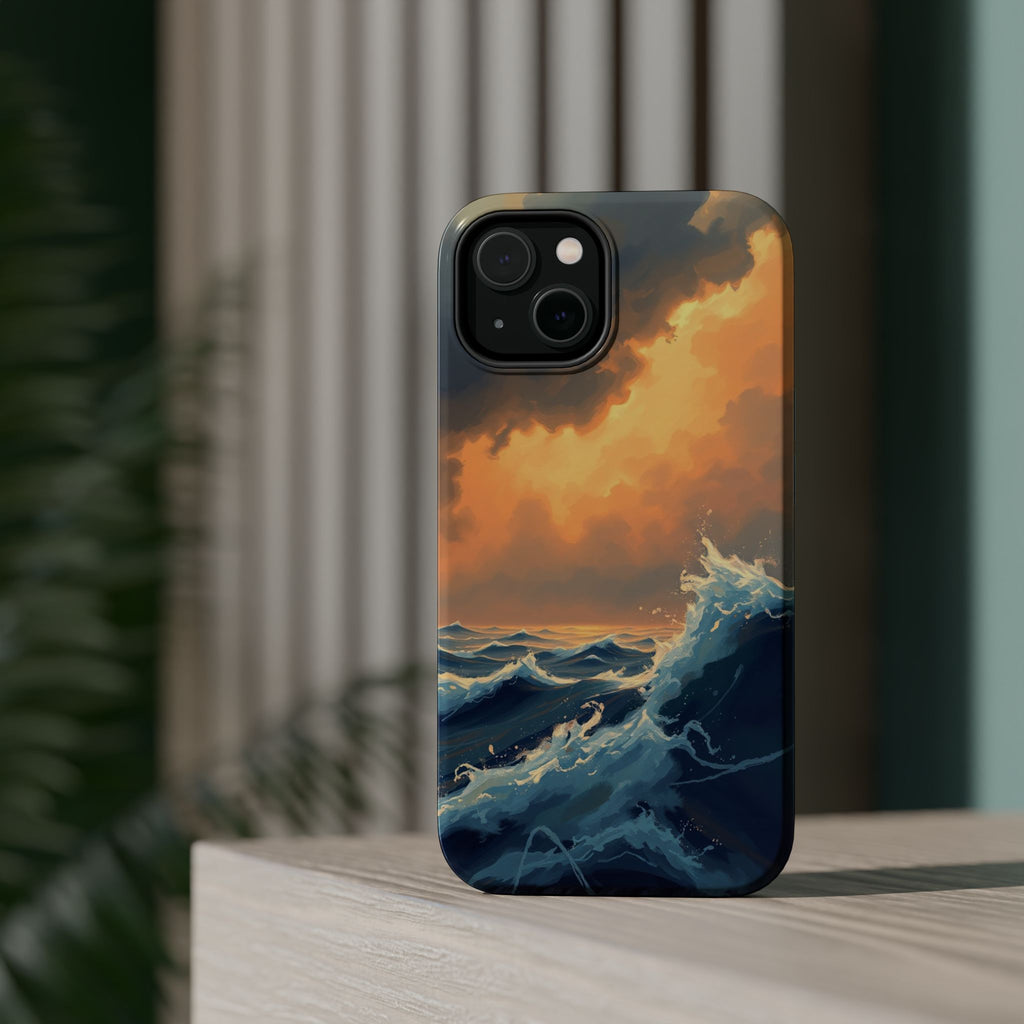 iPhone Sunset Amber And Peach Storm at Sea Slim iPhone Everyday · iPhone Case