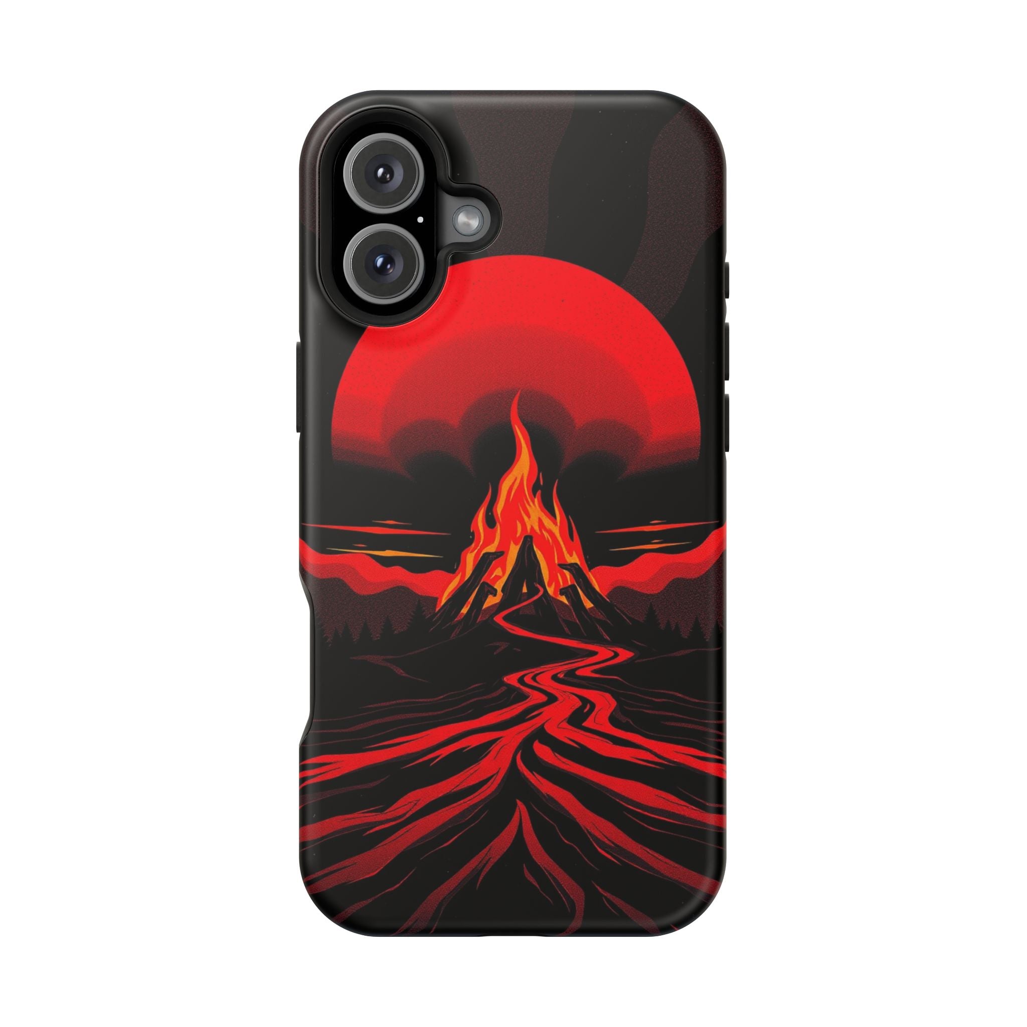 iPhone Black And Crimson Wildfire Glow Slim Everyday Designer Case · iPhone Case