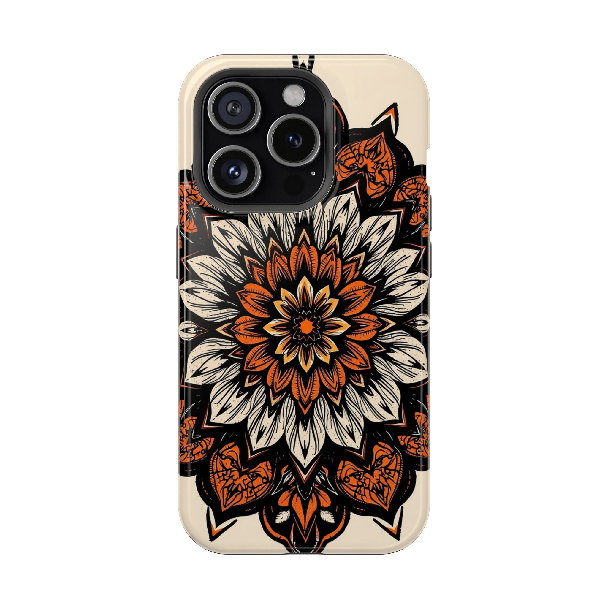 iPhone Burnt Orange And Sand Floral Mandala Slim Snap Cas Carry Case · iPhone Ca