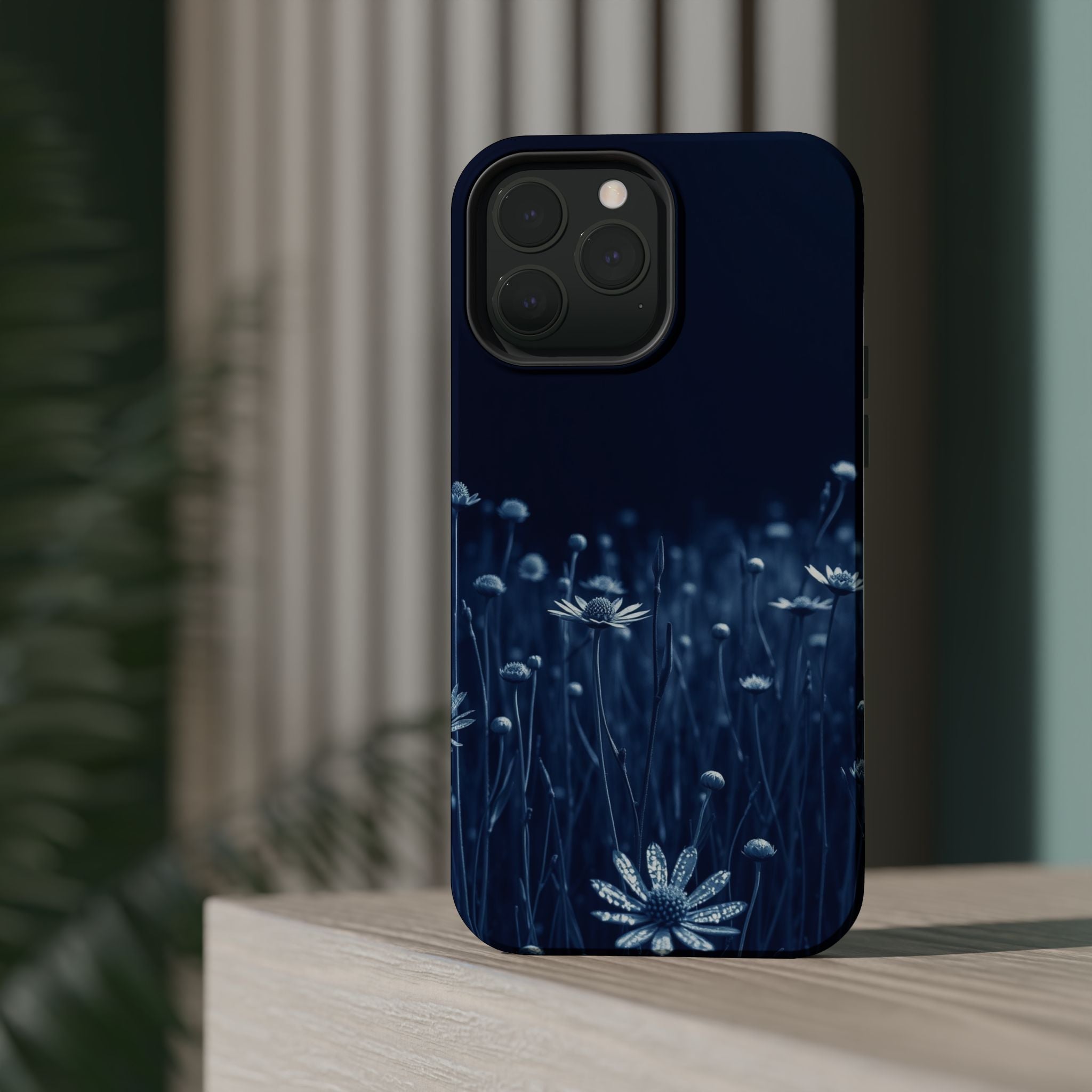 iPhone Midnight Blue And Silver Wildflower Field Clean iPhone Minimal · iPhone C