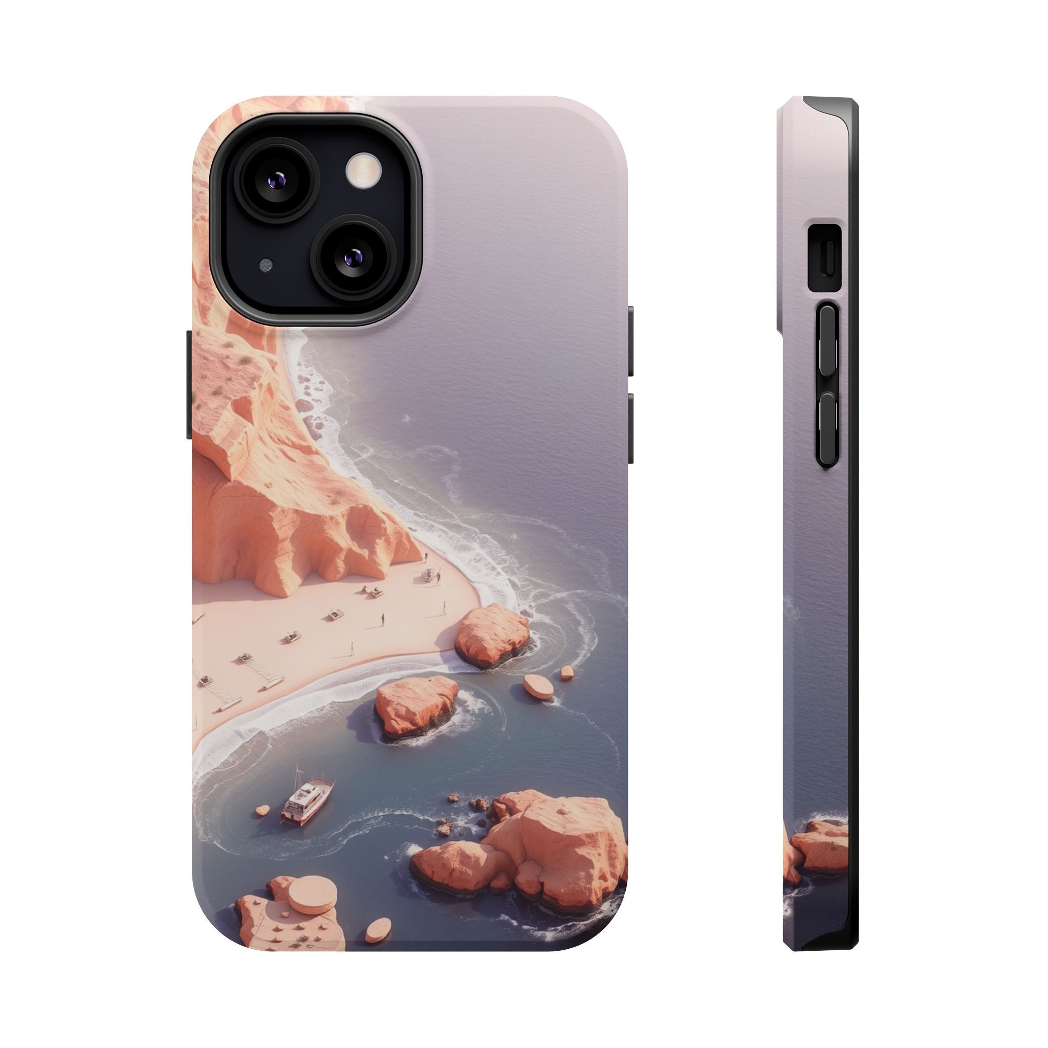 iPhone Rose Pink And Cream Shoreline Aerial Soft iPhone 17 Finish · iPhone Case
