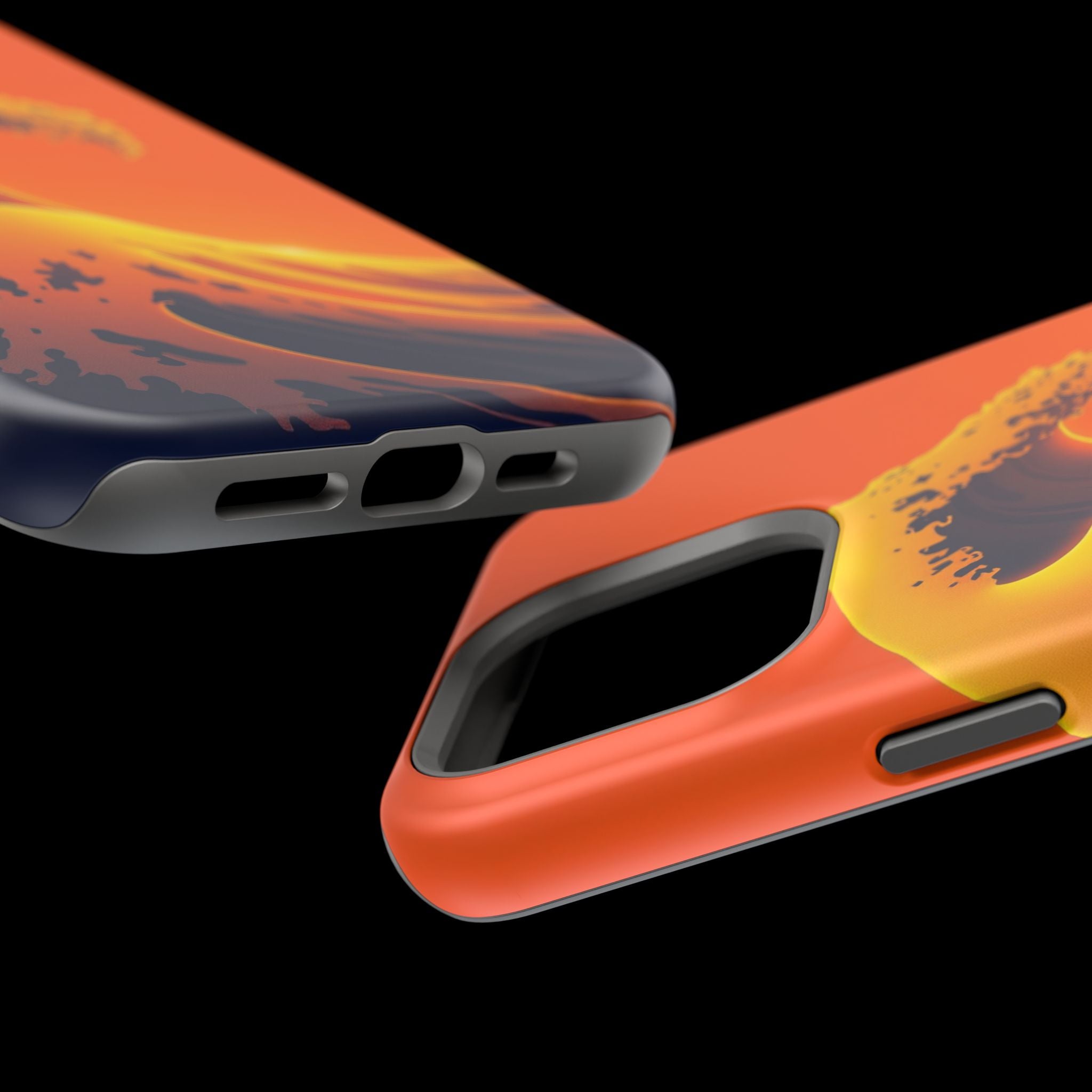 iPhone Mustard And Rust Holographic Wave Slim Everyday iPhone Designer · iPhone
