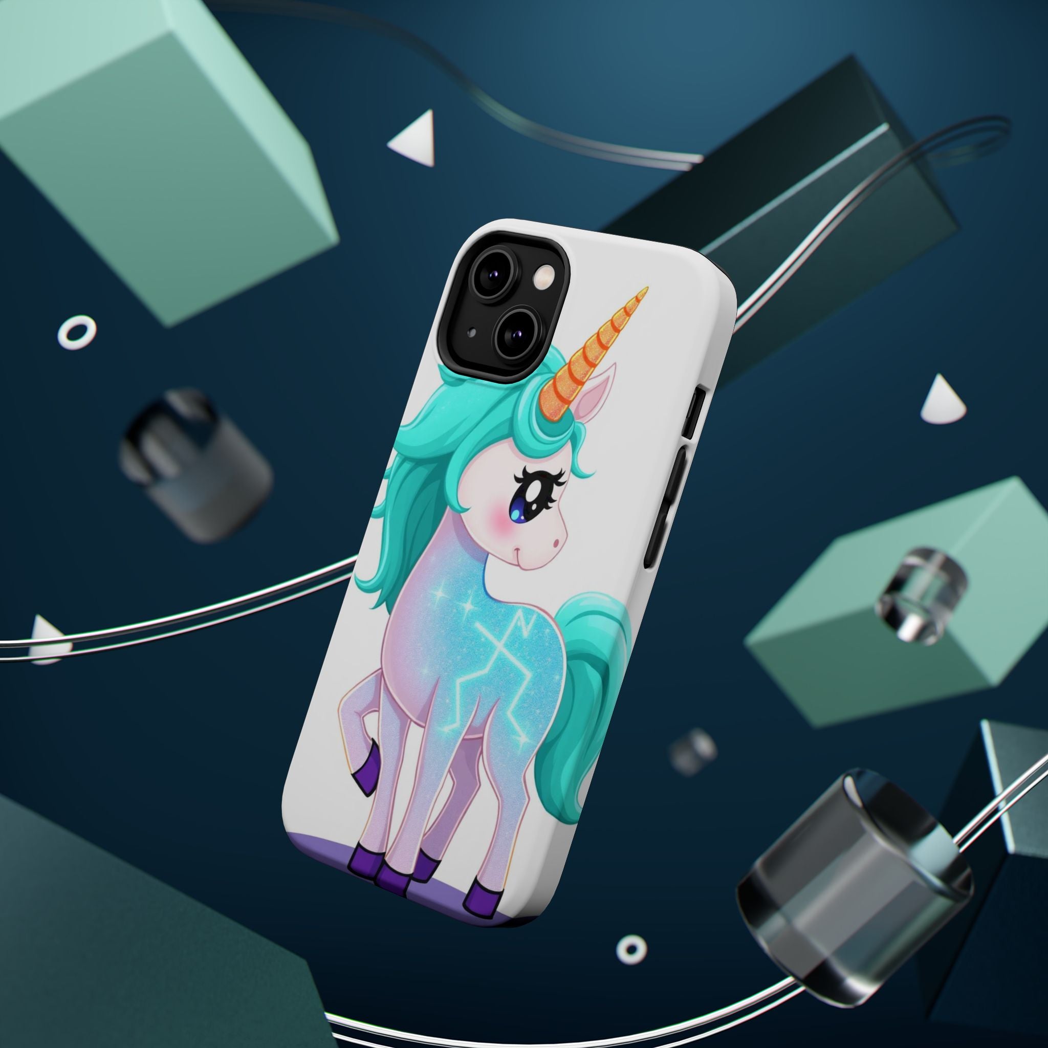 iPhone Turquoise Sparkle Unicorn Kids Fun iPhone Phone Case Gift · iPhone Case