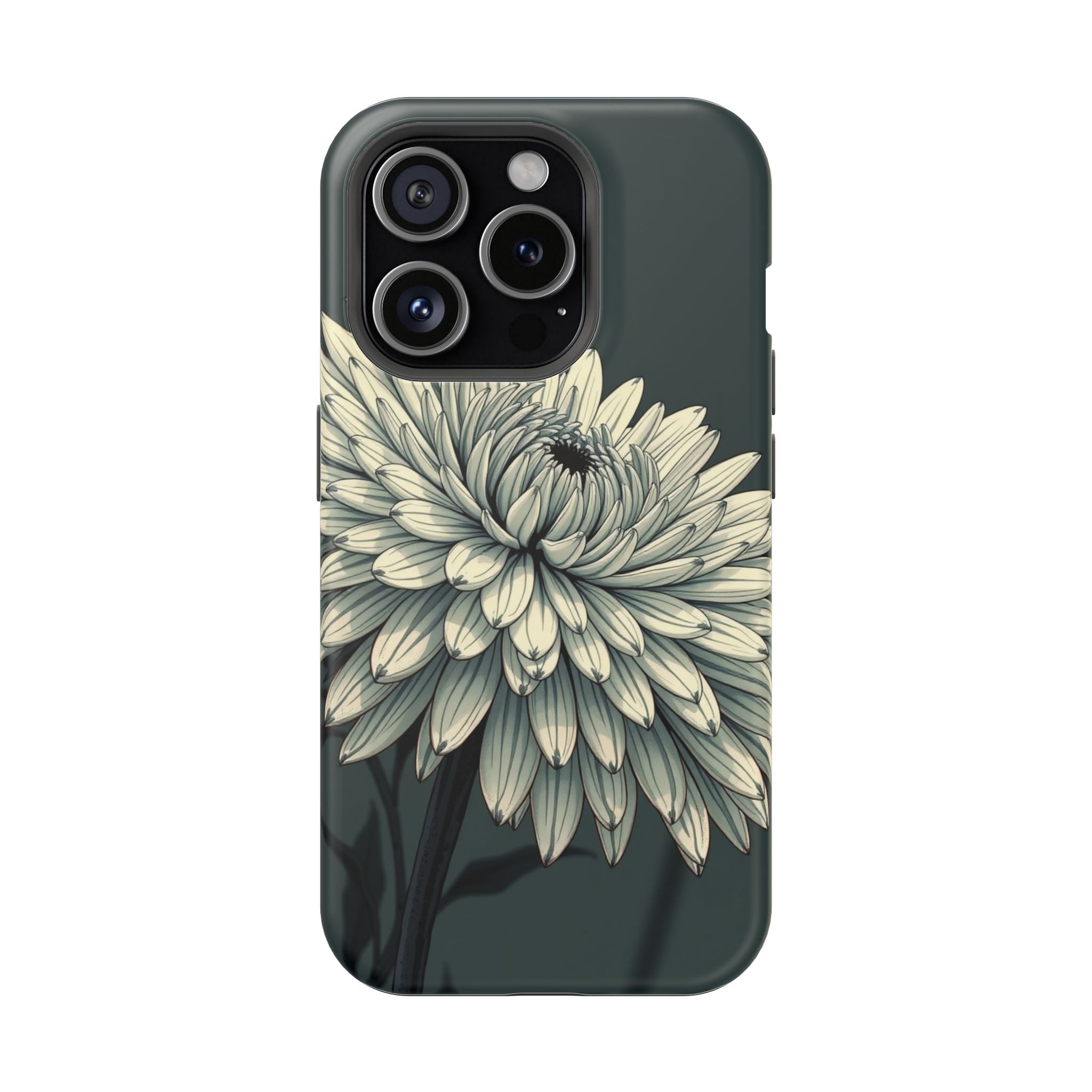 iPhone Chrysanthemum Classic Dark Gothic Ink Carry Case Slim Snap Case · iPhone