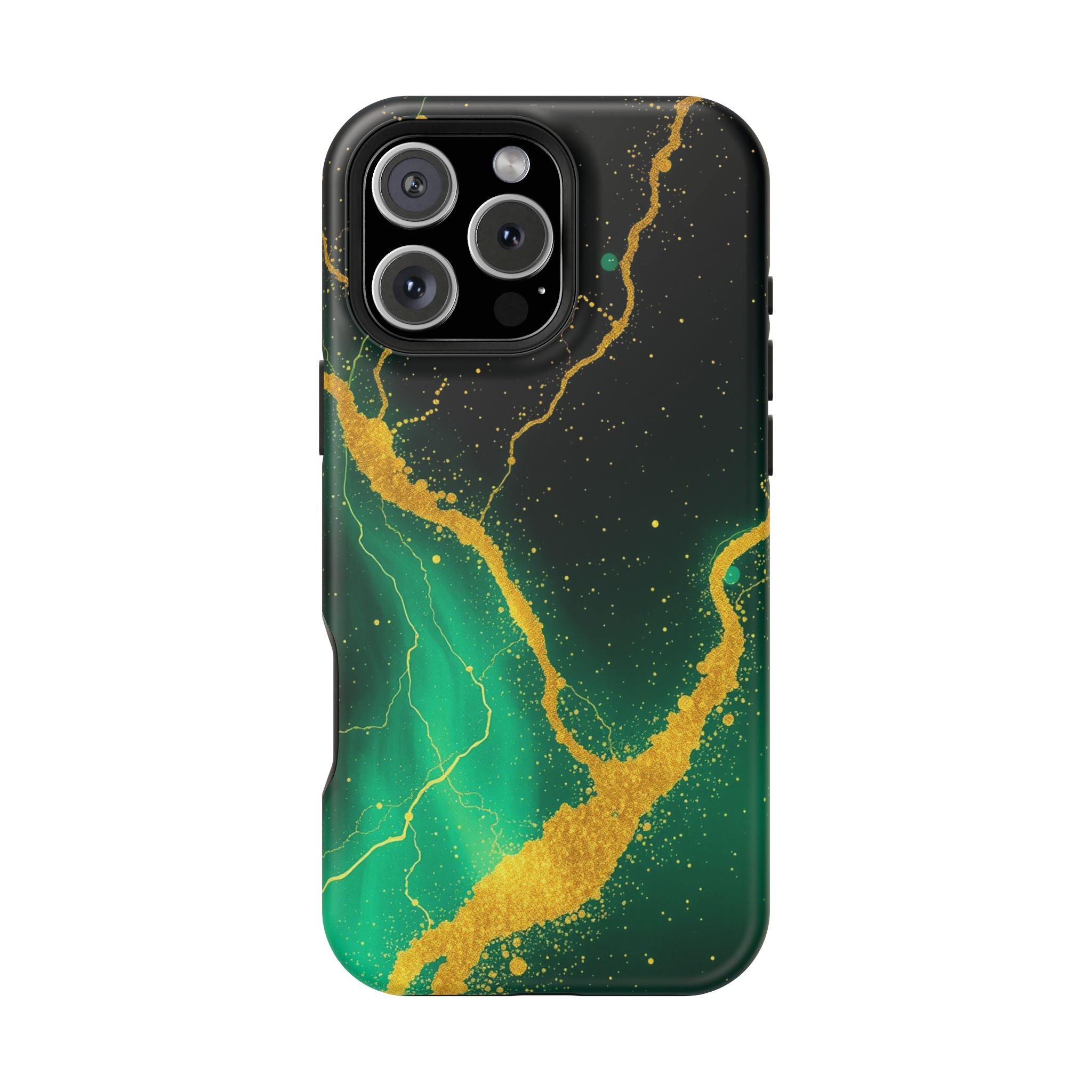 iPhone Emerald Green And Gold Petal Storm Slim iPhone Everyday Designer · iPhone