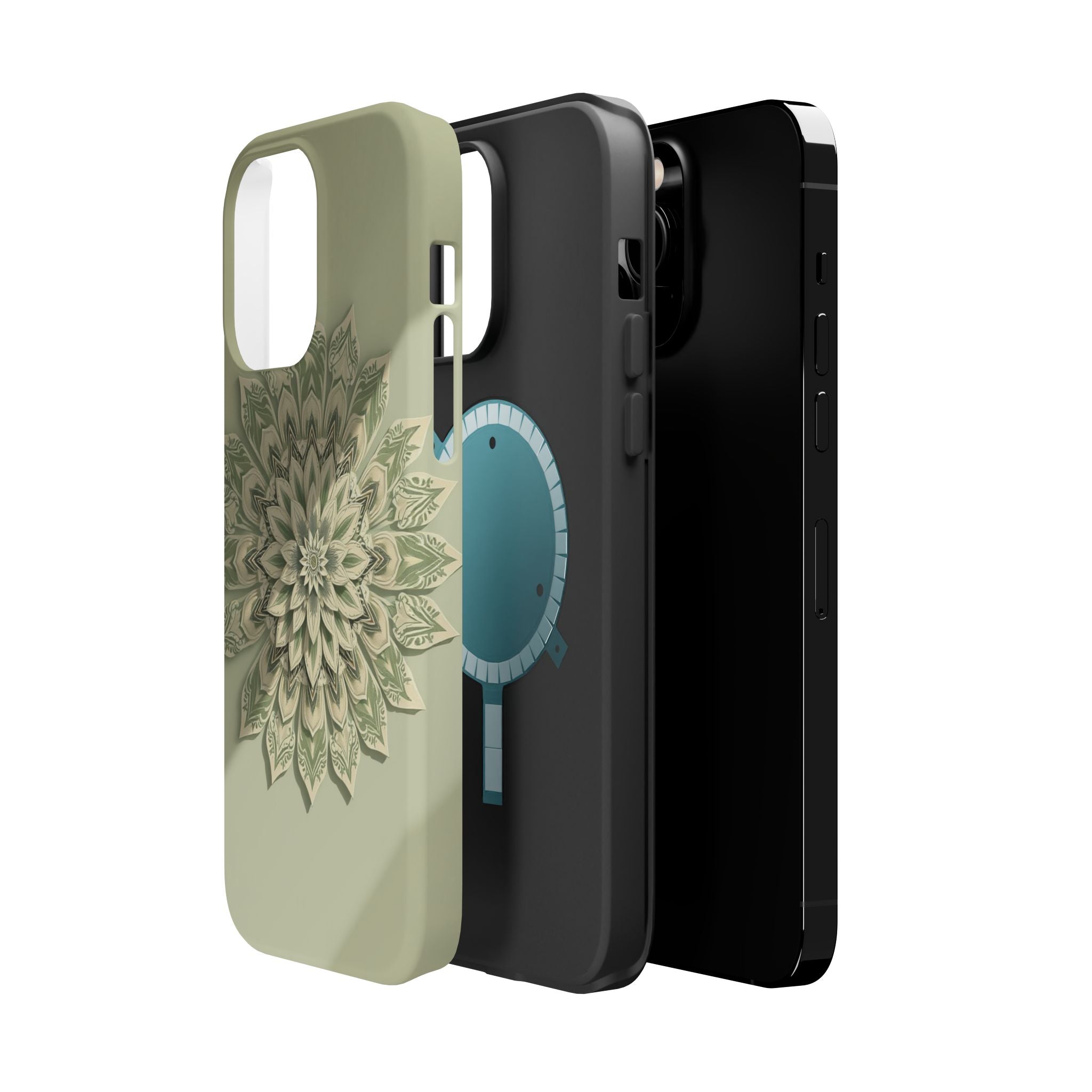 iPhone Sage And Ivory Floral Mandala Slim Everyday Designer Case · iPhone Case