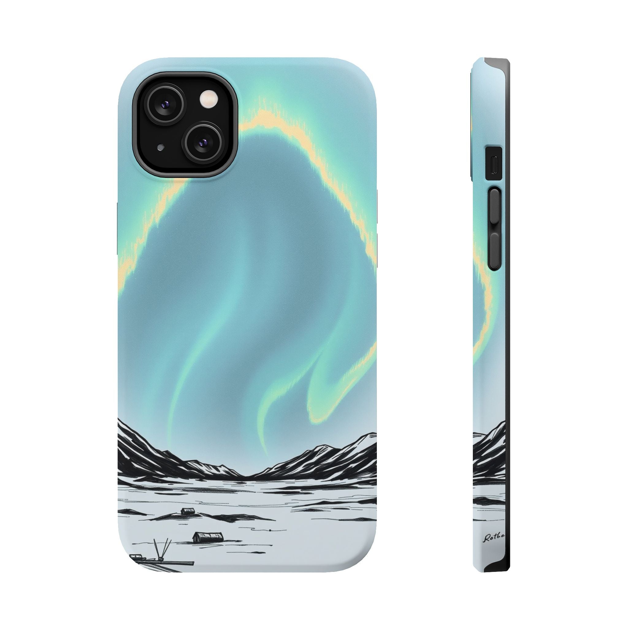 iPhone Charcoal And Copper Northern Lights Slim iPhone Everyday · iPhone Case