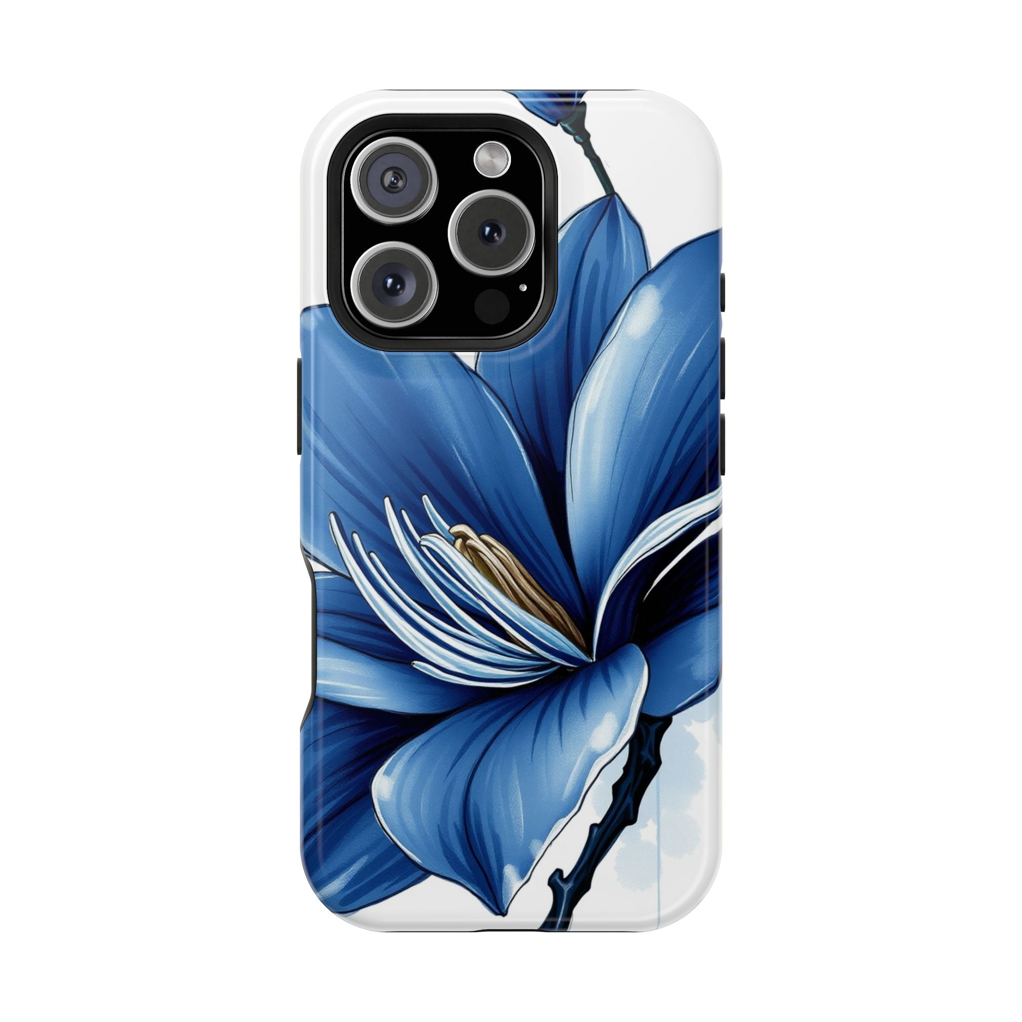 iPhone Midnight Blue And Silver Magnolia Dream Soft iPhone Finish · iPhone Case