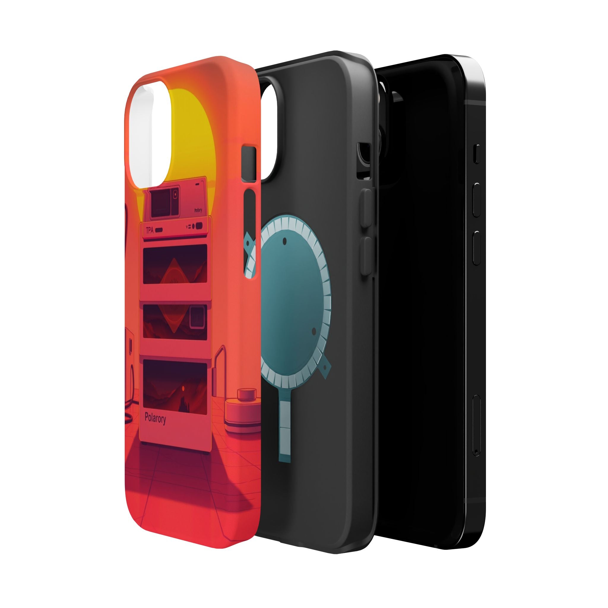 iPhone Polaroid Stack Memory Neon Cyberpunk Slim Everyday Designer Case · iPhone