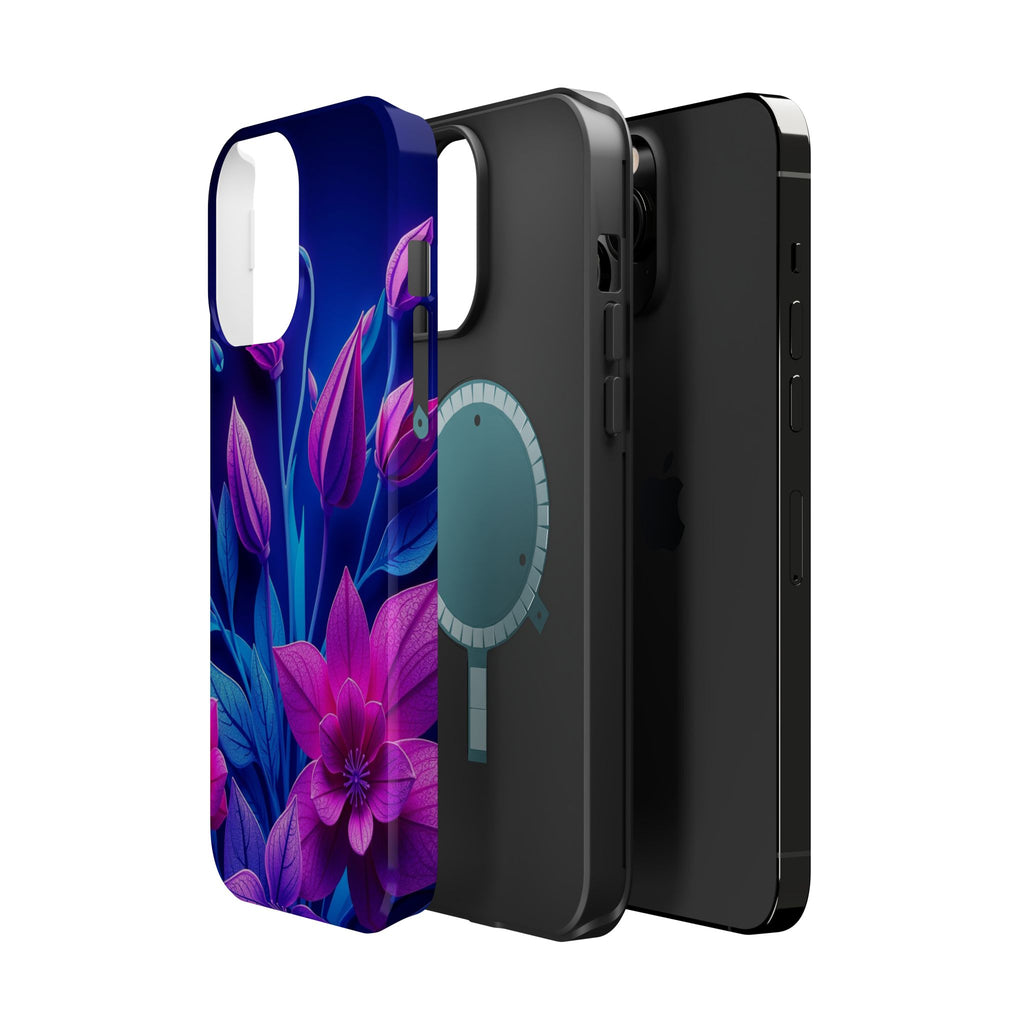 iPhone Neon Floral Paper Cut Art Bold Modern Everyday Snap Case · iPhone Case