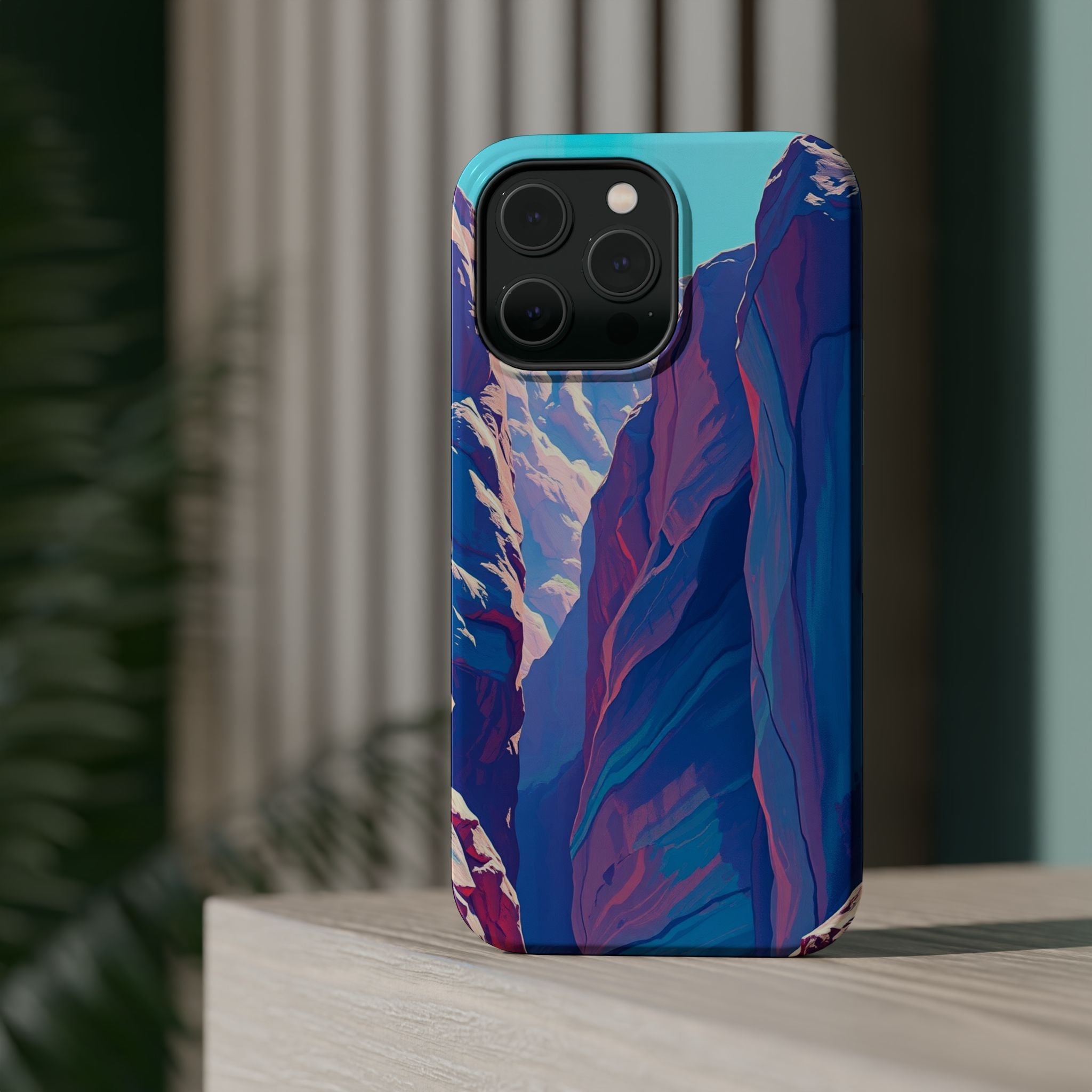iPhone Cyan And Magenta Canyon Wall Slim Everyday Designer Case · iPhone Case