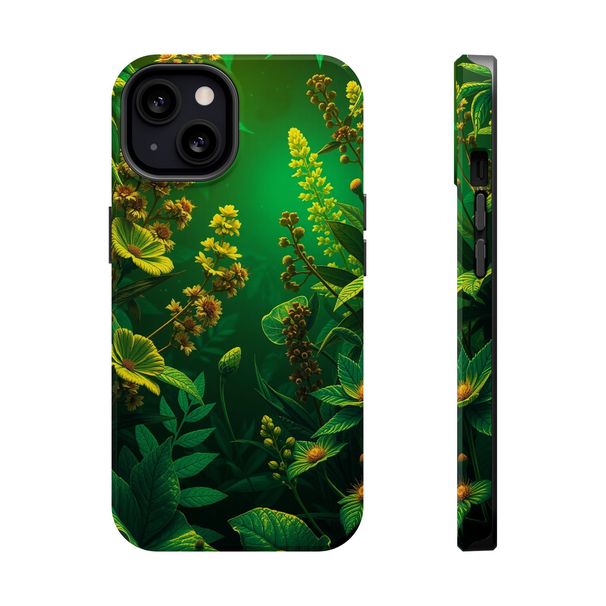iPhone Emerald Green And Gold Vintage Botanicals Print Slim Snap Case · iPhone C