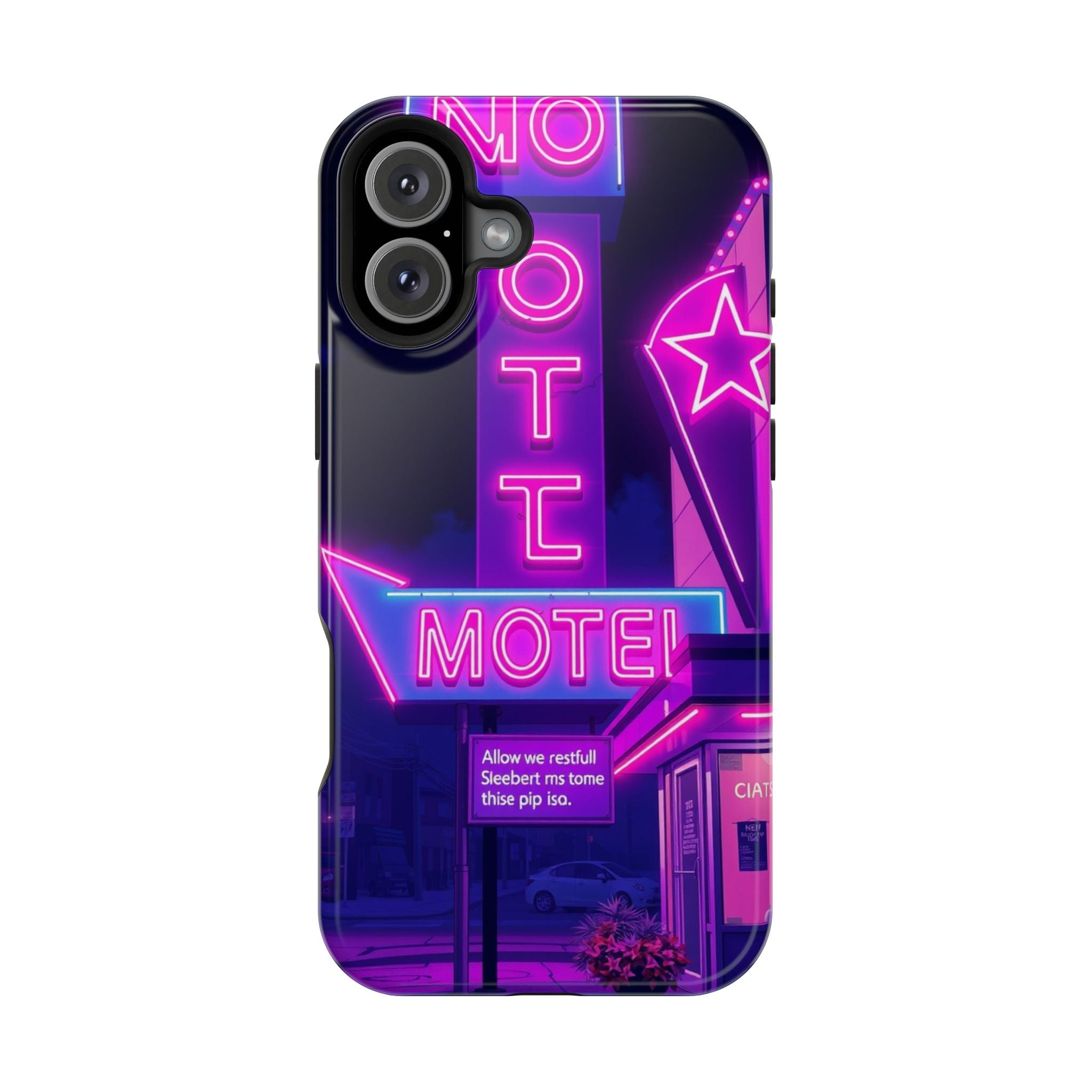 iPhone Neon Sign Motel Enchanted Art Slim Everyday Designer Case · iPhone Case