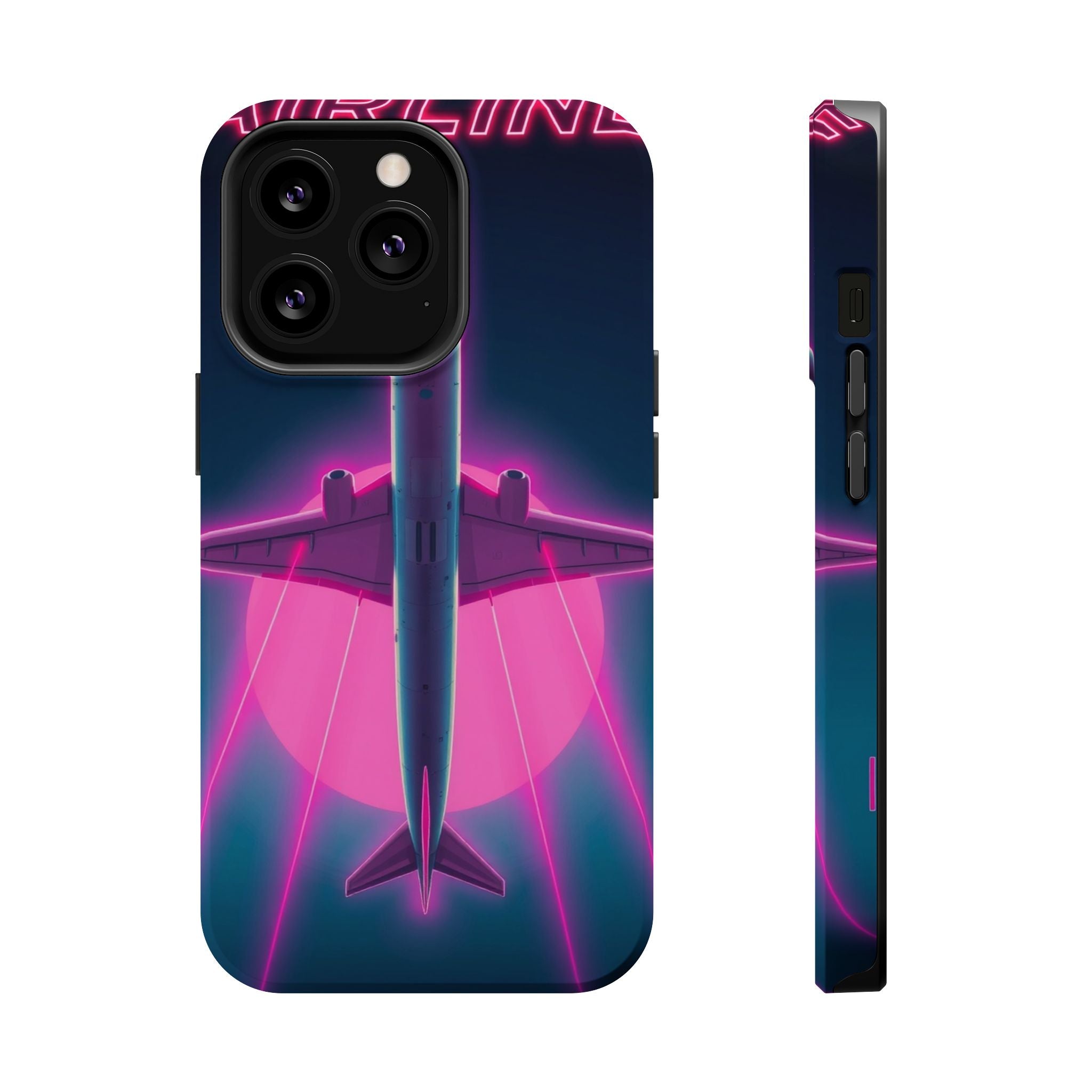 iPhone Cyan And Magenta Retro Airline Poster Slim Everyday Designer Case · iPhon