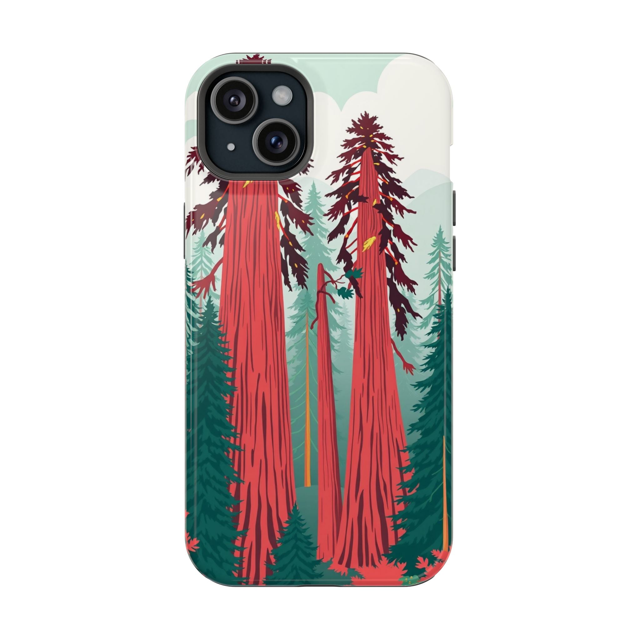 iPhone Teal And Coral Redwood Forest Slim Everyday Designer Case · iPhone Case