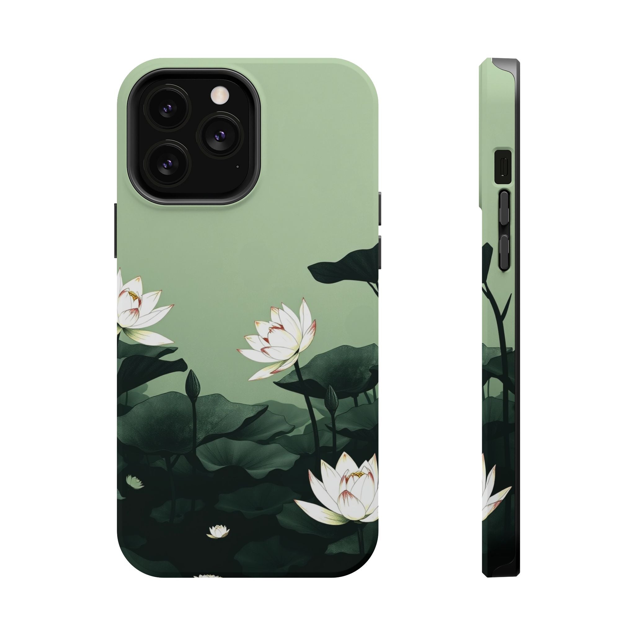 iPhone Sage And Ivory Lotus Pond Bold Modern Everyday Snap Case · iPhone Case