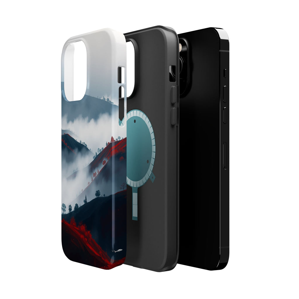 iPhone Black And Crimson Fog Rolling Over Hills Soft iPhone Finish · iPhone Case