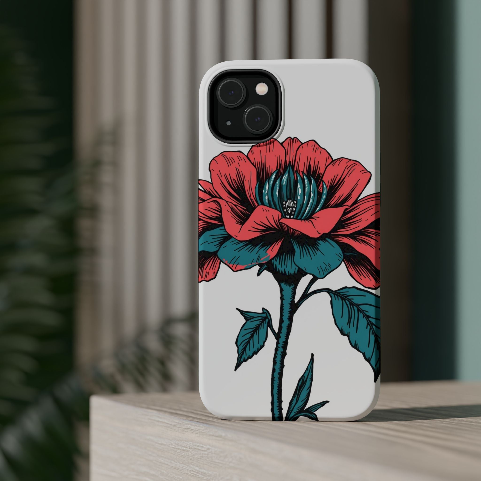 iPhone Garden Party Bloom Dark Gothic Ink Slim Snap Case · iPhone Case