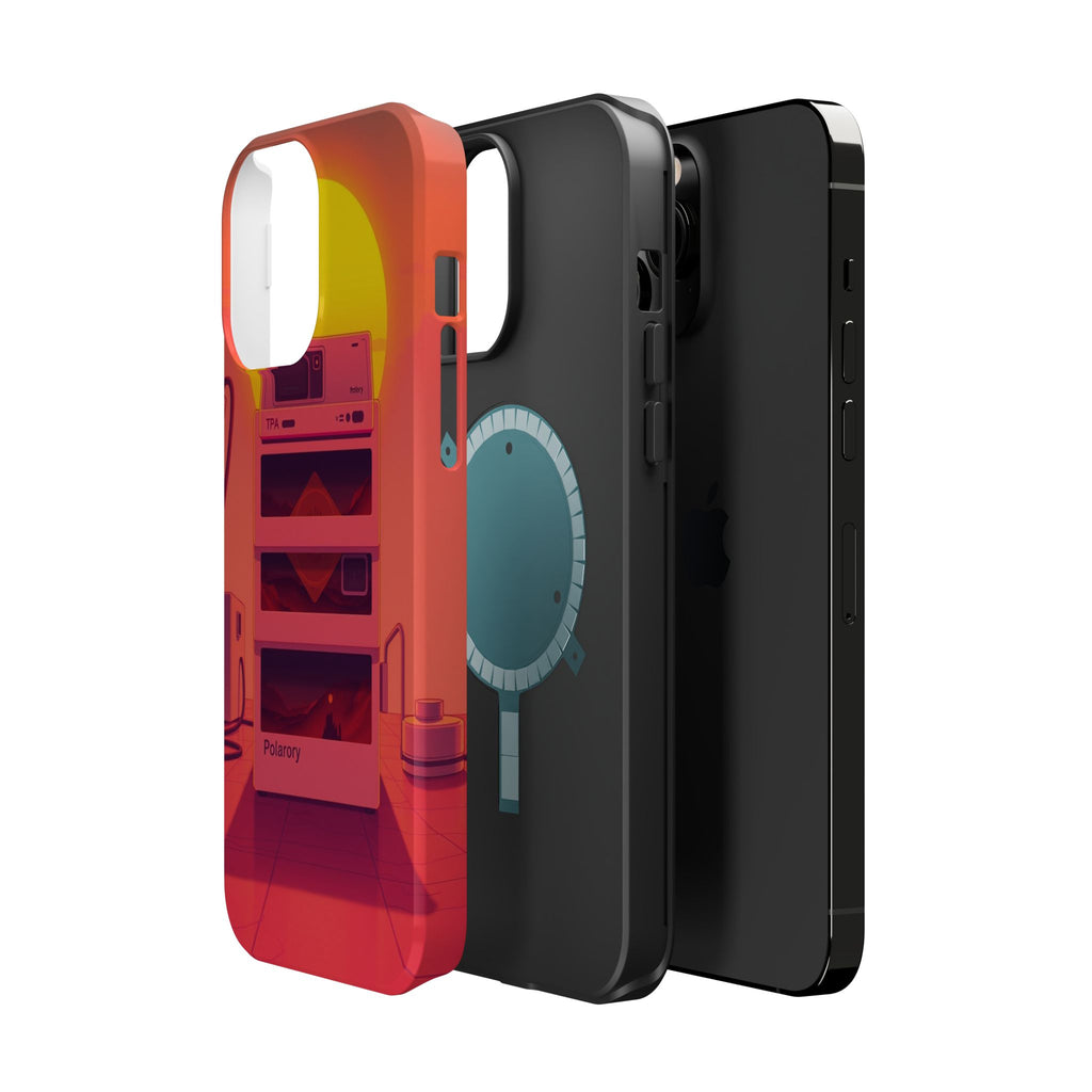 iPhone Polaroid Stack Memory Neon Cyberpunk Slim Everyday Designer Case · iPhone