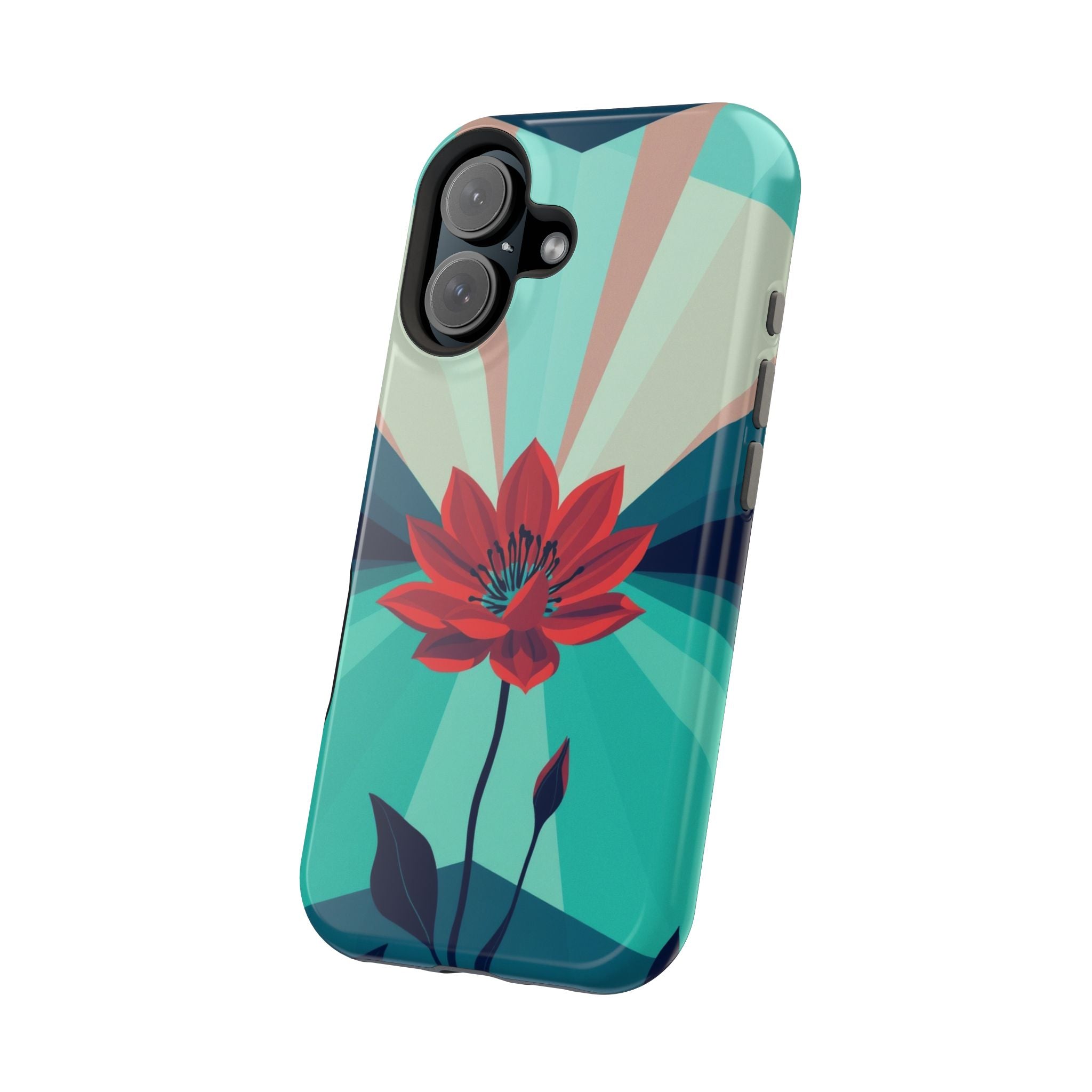 iPhone Teal And Coral Night Bloomer Slim Everyday Designer Case · iPhone Case