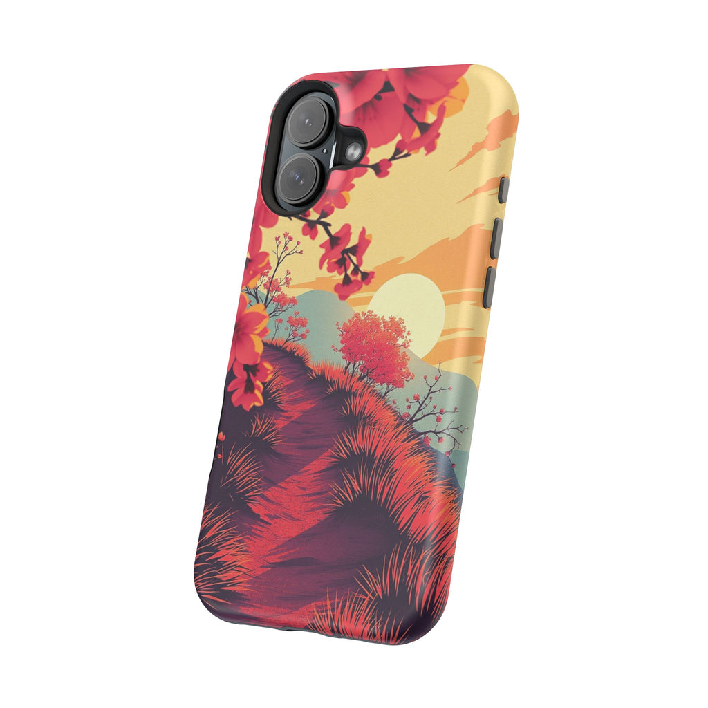 iPhone Sunset Amber And Peach Blossom Trail Soft iPhone 15 Finish · iPhone Case
