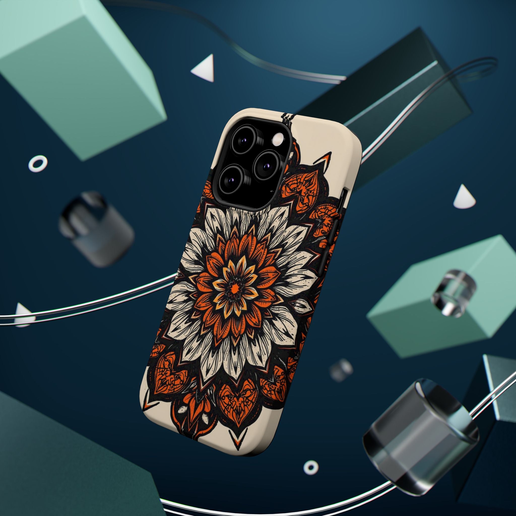 iPhone Burnt Orange And Sand Floral Mandala Slim Snap Cas Carry Case · iPhone Ca