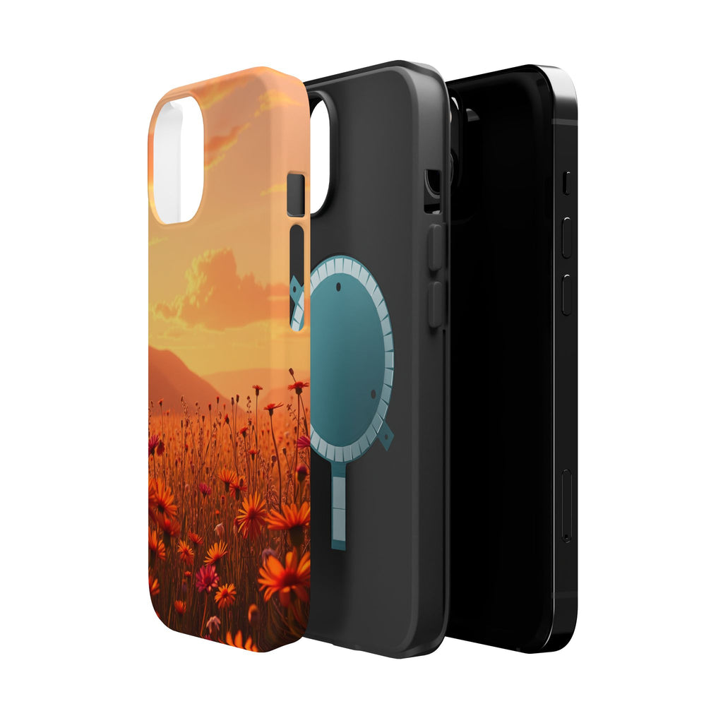 iPhone Sunset Amber And Peach Wildflower Field Soft iPhone Finish · iPhone Case