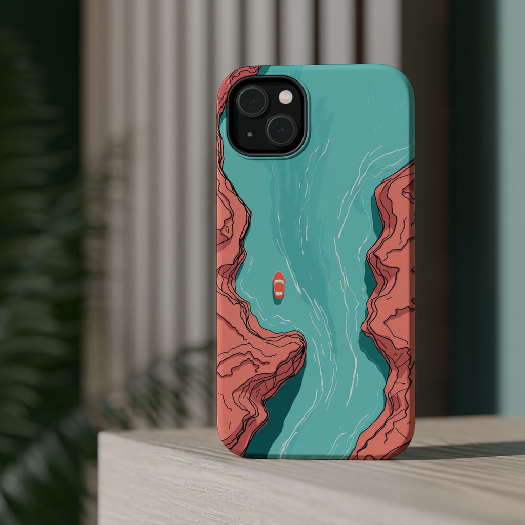 iPhone Teal And Coral River Delta Aerial Slim Everyday iPhone Designer · iPhone