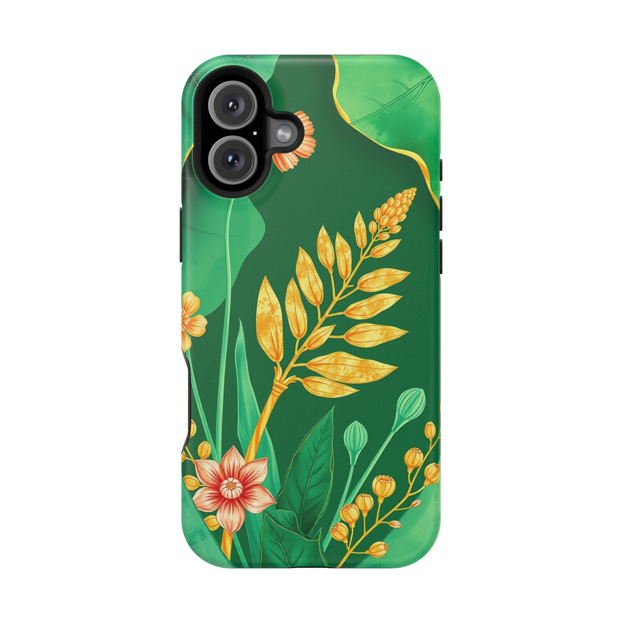 iPhone Emerald Green And Gold Botanical Illustration Ga Slim Snap Case · iPhone