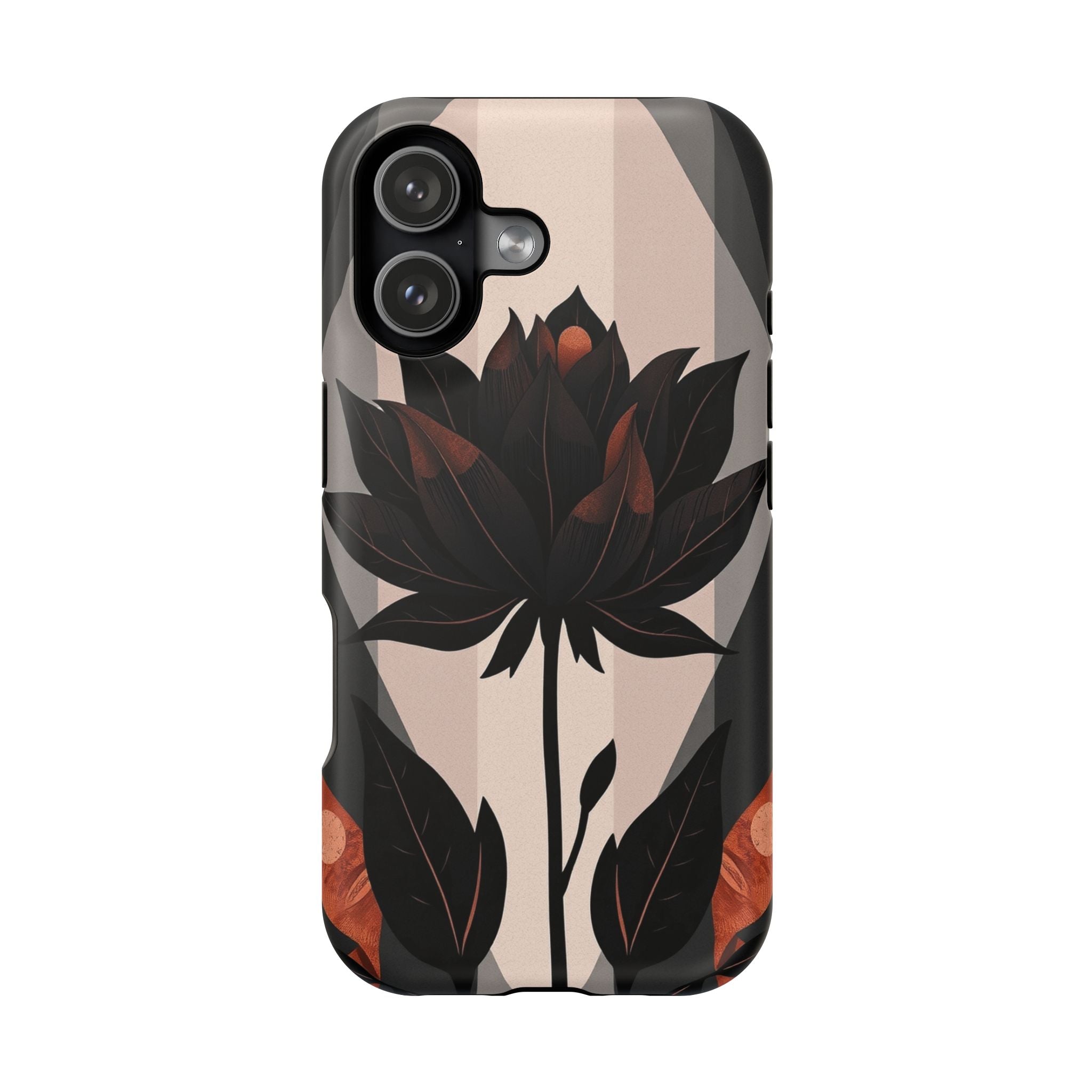 iPhone Charcoal And Copper Floral Silhouette Slim iPhone Everyday · iPhone Case