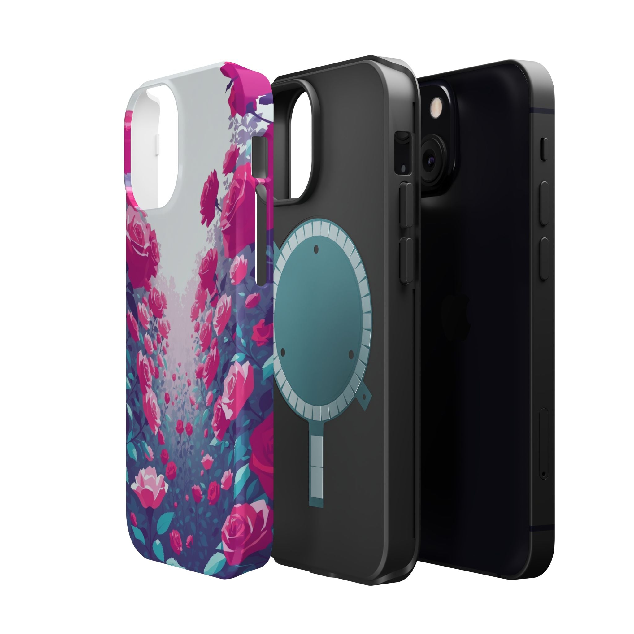 iPhone Cyan And Magenta Rose Garden Slim Everyday Designer Case · iPhone Case