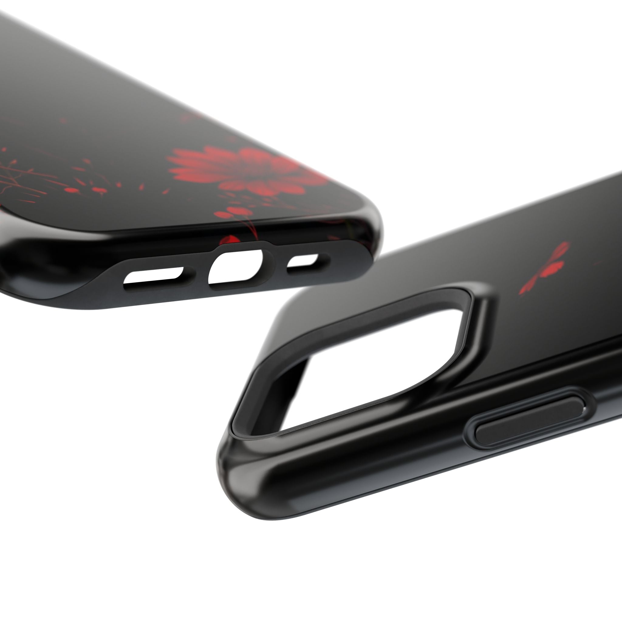 iPhone Black And Crimson Desert Flower Slim Everyday Designer Case · iPhone Case