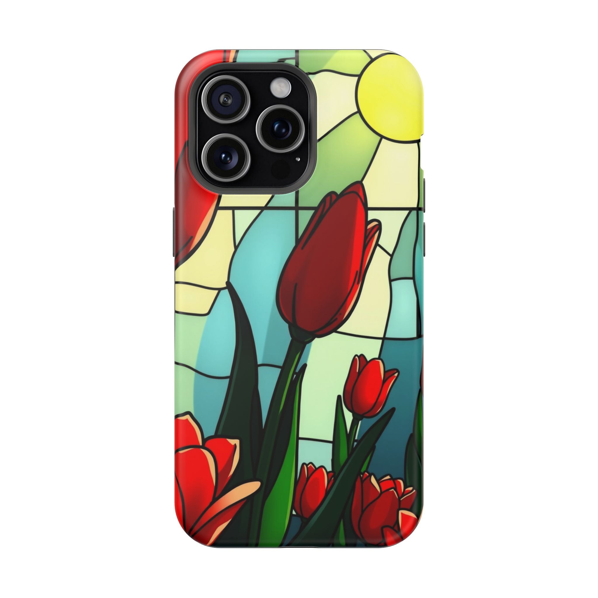 iPhone Tulip Row Stained Glass Slim Everyday Designer Case · iPhone Case