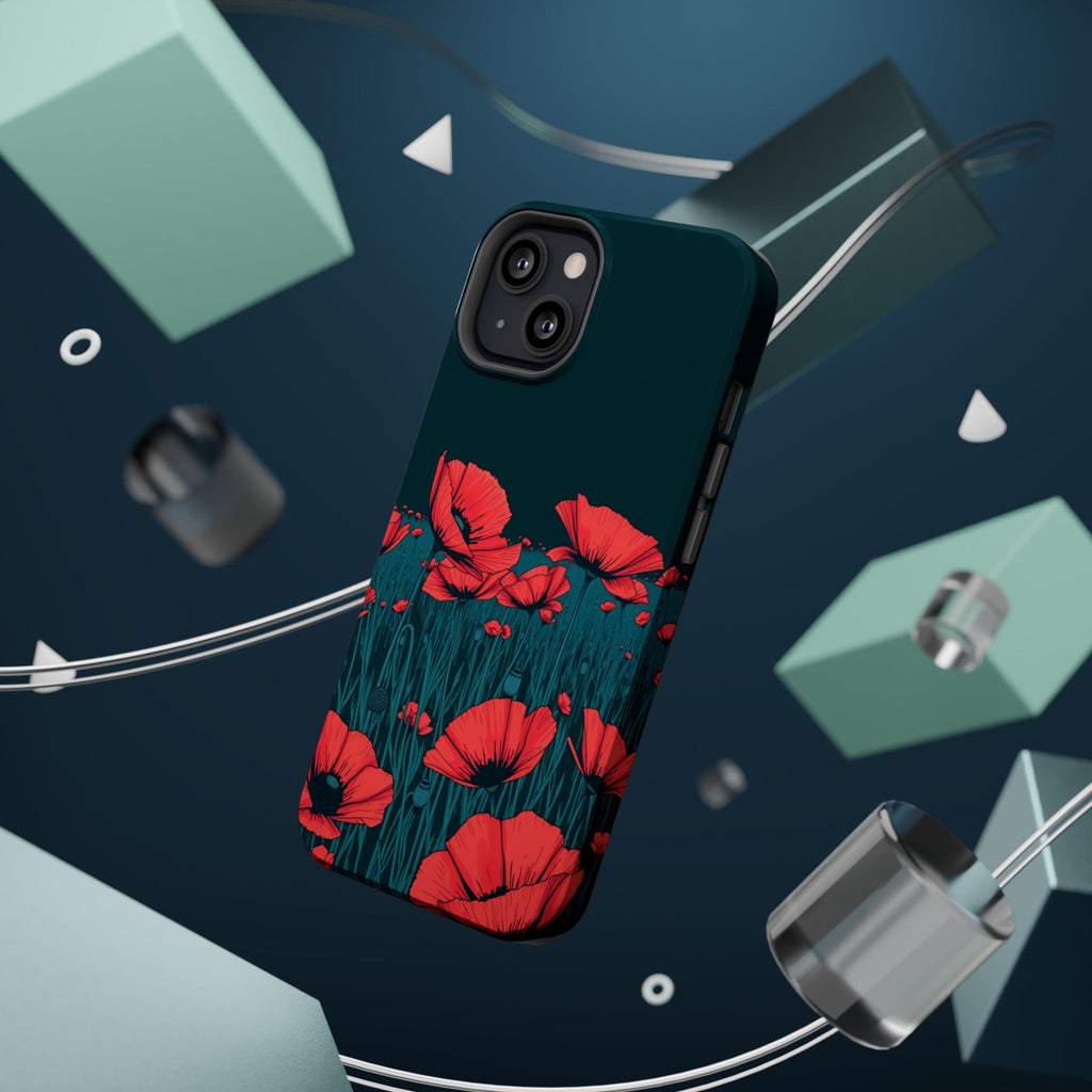 iPhone Poppy Field Dark Gothic Ink Clean Minimal Snap Cas Slim Snap Case · iPhon