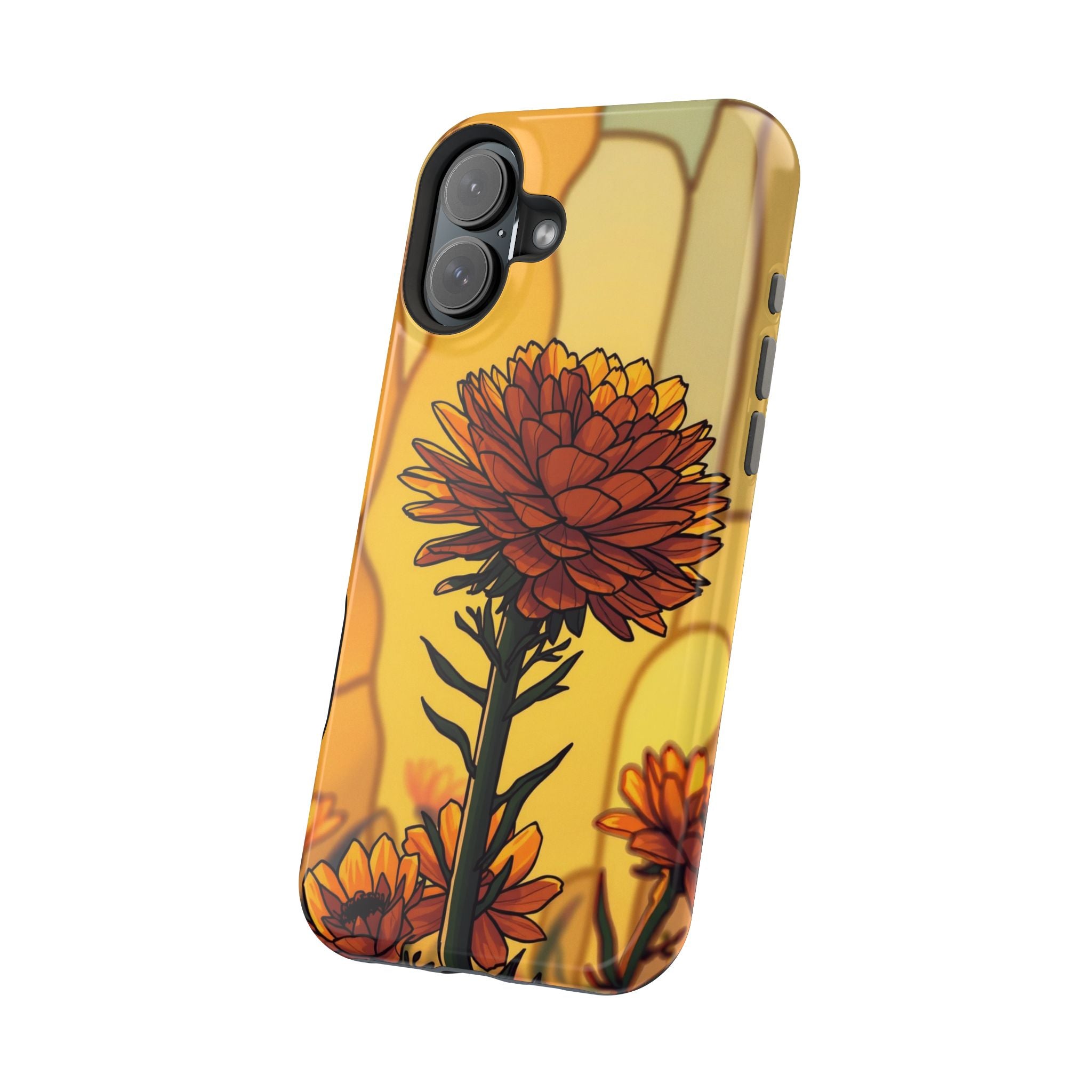 iPhone Sunset Amber And Peach Ranunculus Stack Soft iPhone Finish · iPhone Case