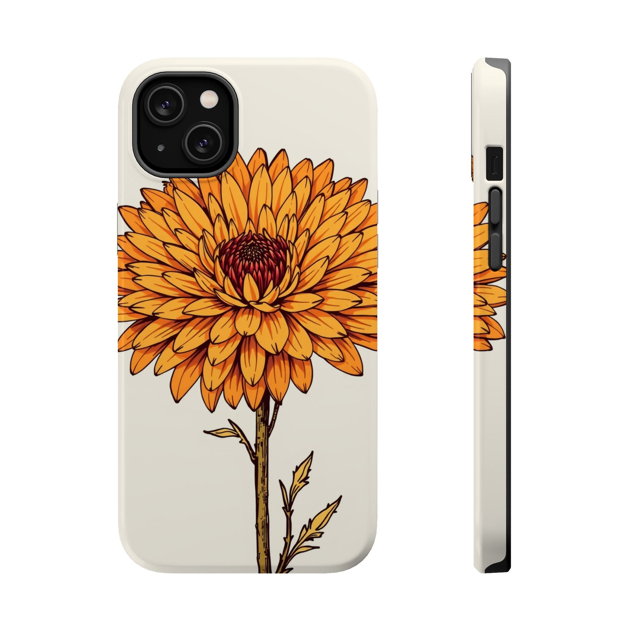 iPhone Mustard And Rust Chrysanthemum Classic Slim iPhone Everyday · iPhone Case