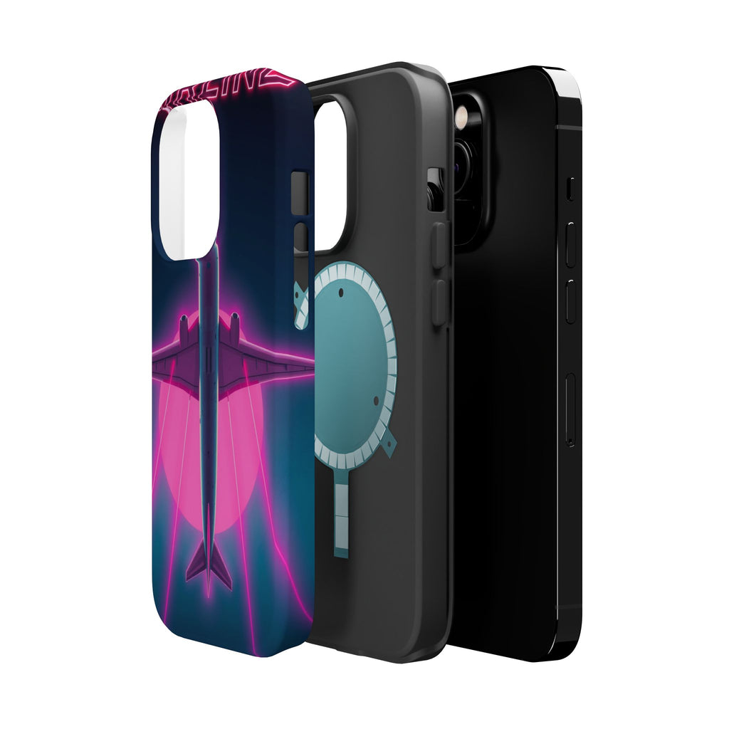 iPhone Cyan And Magenta Retro Airline Poster Slim Everyday Designer Case · iPhon