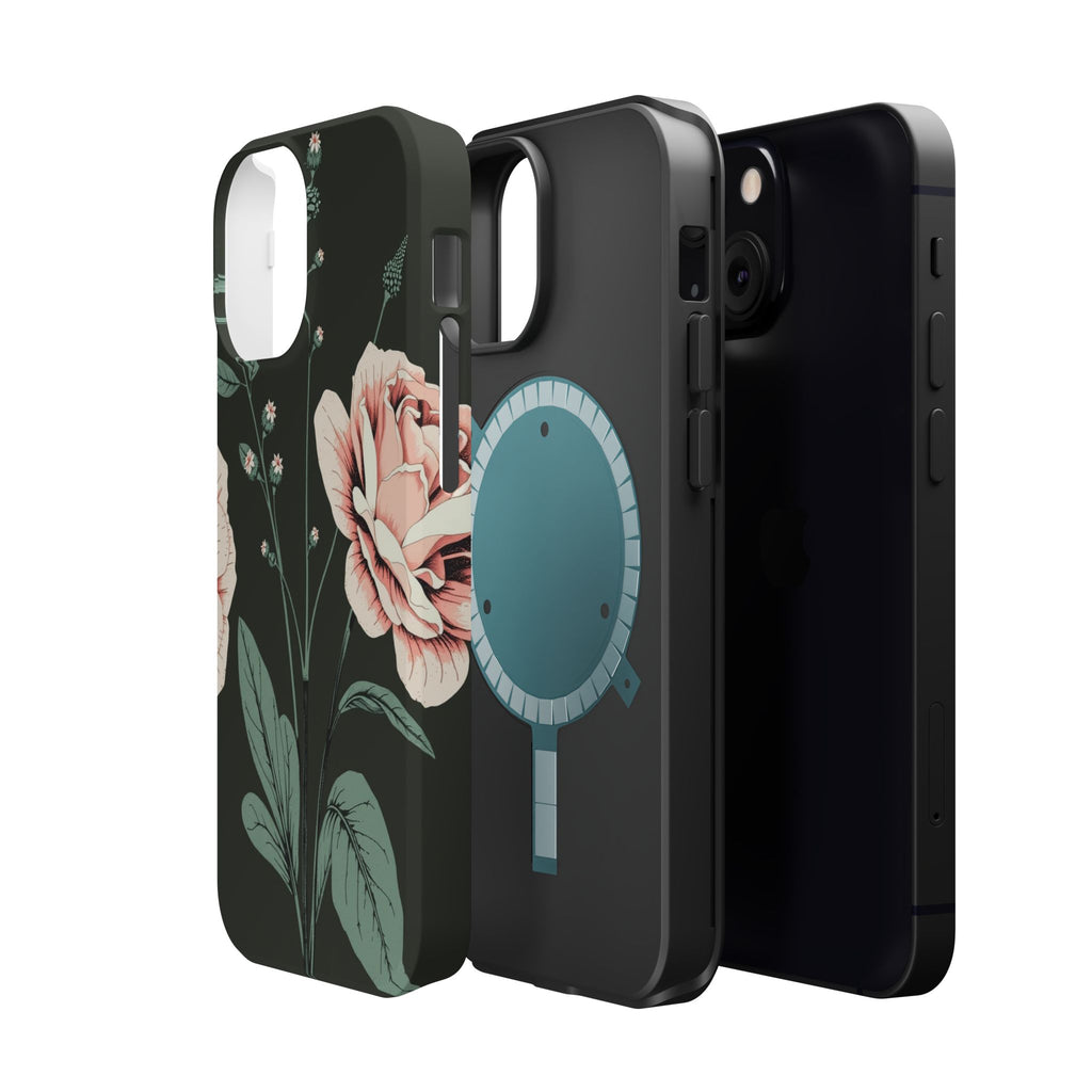 iPhone Mint And Blush Vintage Botanical Print Slim Everyday Designer Case · iPho