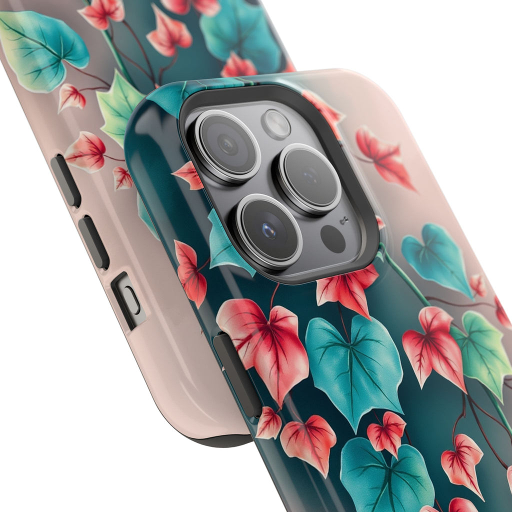 iPhone Art Nouveau Vine Teal And Coral Slim Snap Case · iPhone Case