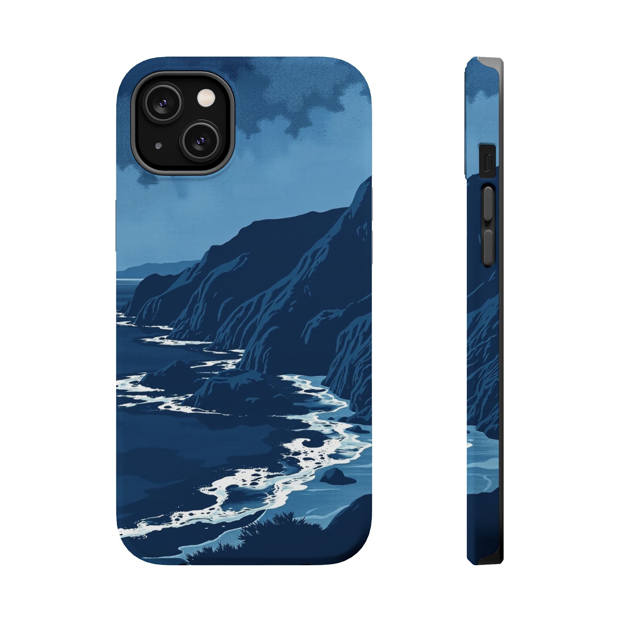 iPhone Midnight Blue And Silver Hibiscus Coast Carry Case Slim Snap Case · iPhon