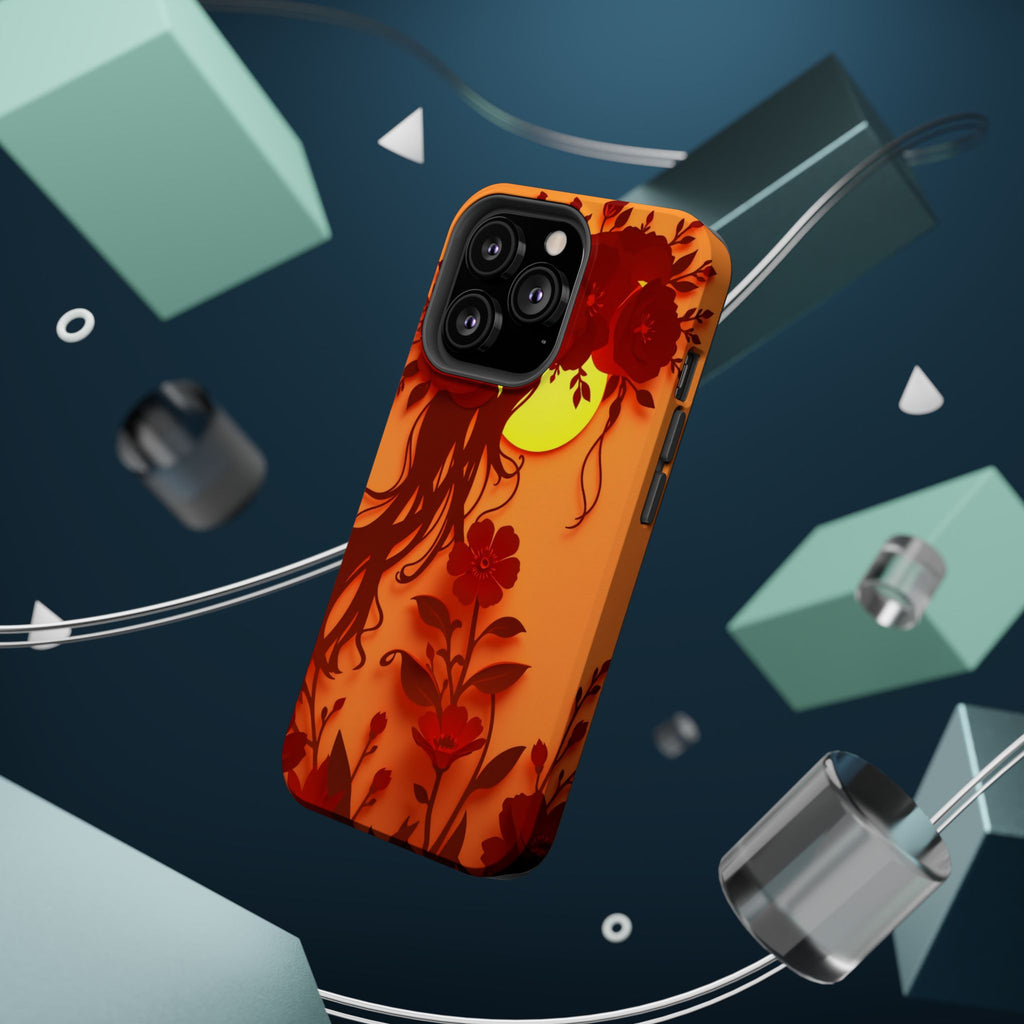 iPhone Sunset Amber And Peach Floral Crown Slim iPhone Everyday · iPhone Case