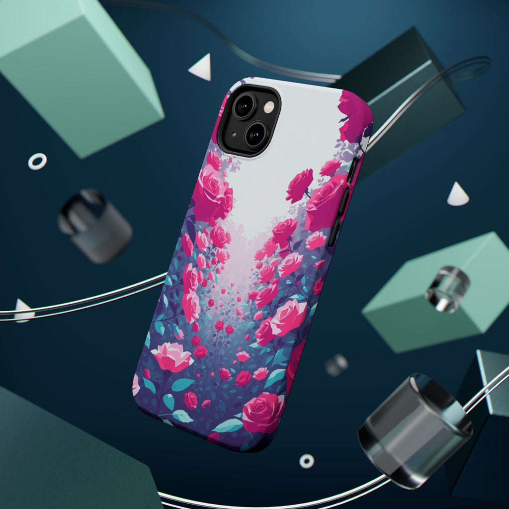 iPhone Cyan And Magenta Rose Garden Slim Everyday Designer Case · iPhone Case